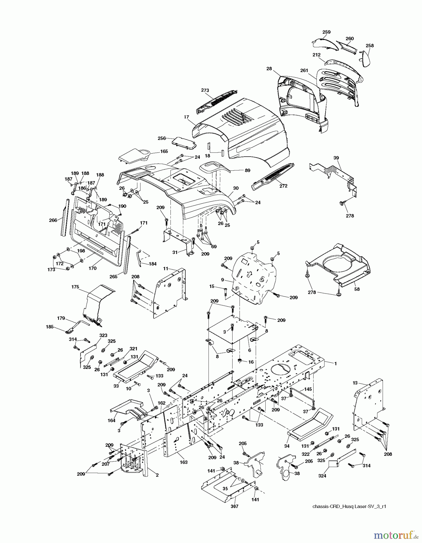 Husqvarna Rasen und Garten Traktoren CTH 151T (96061034300) - Husqvarna Lawn Tractor (2012-08 & After) CHASSIS ENCLOSURES