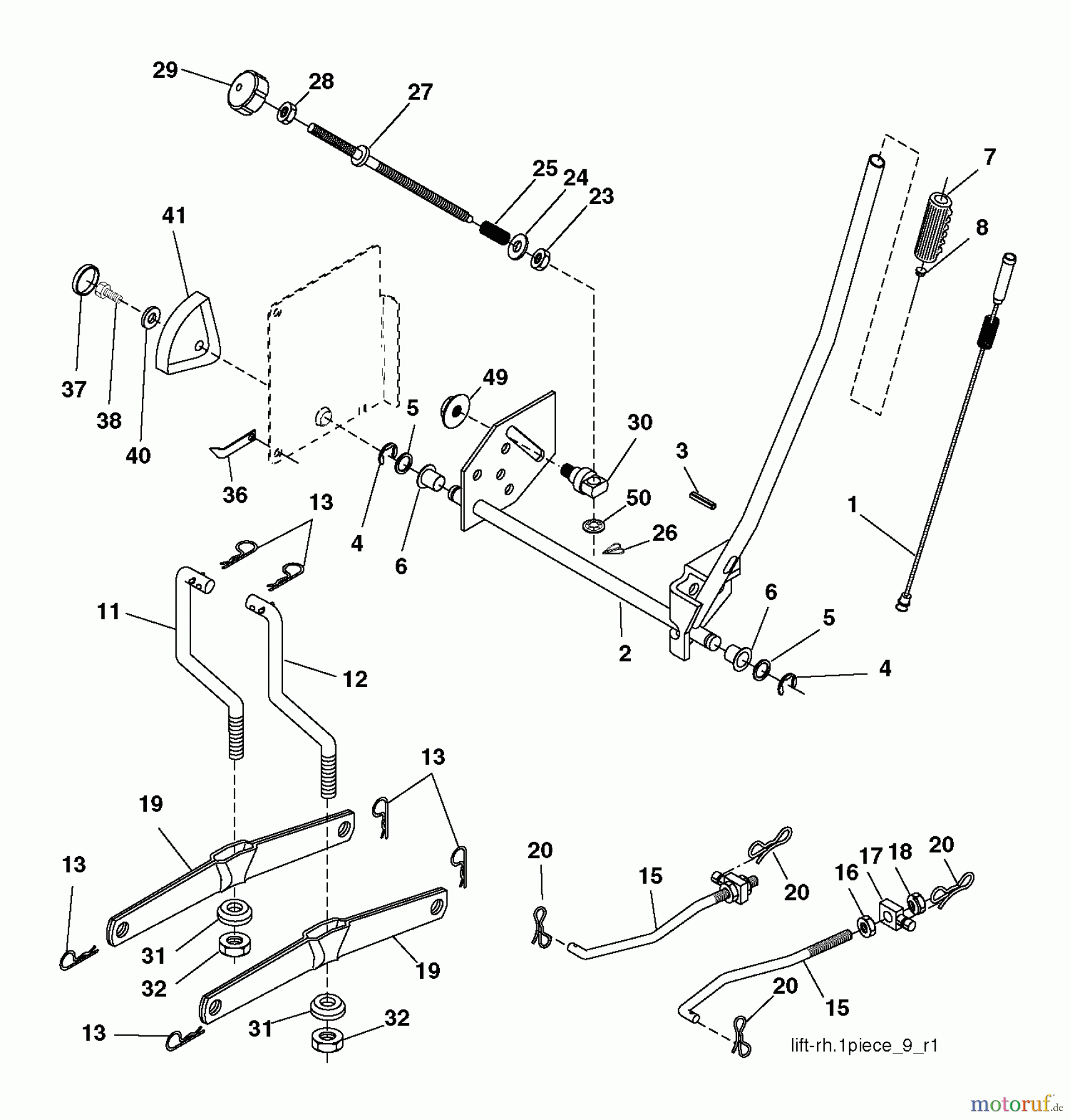 Husqvarna Rasen und Garten Traktoren CT 141 (96061033902) - Husqvarna Lawn Tractor (2013-09) MOWER LIFT / DECK LIFT
