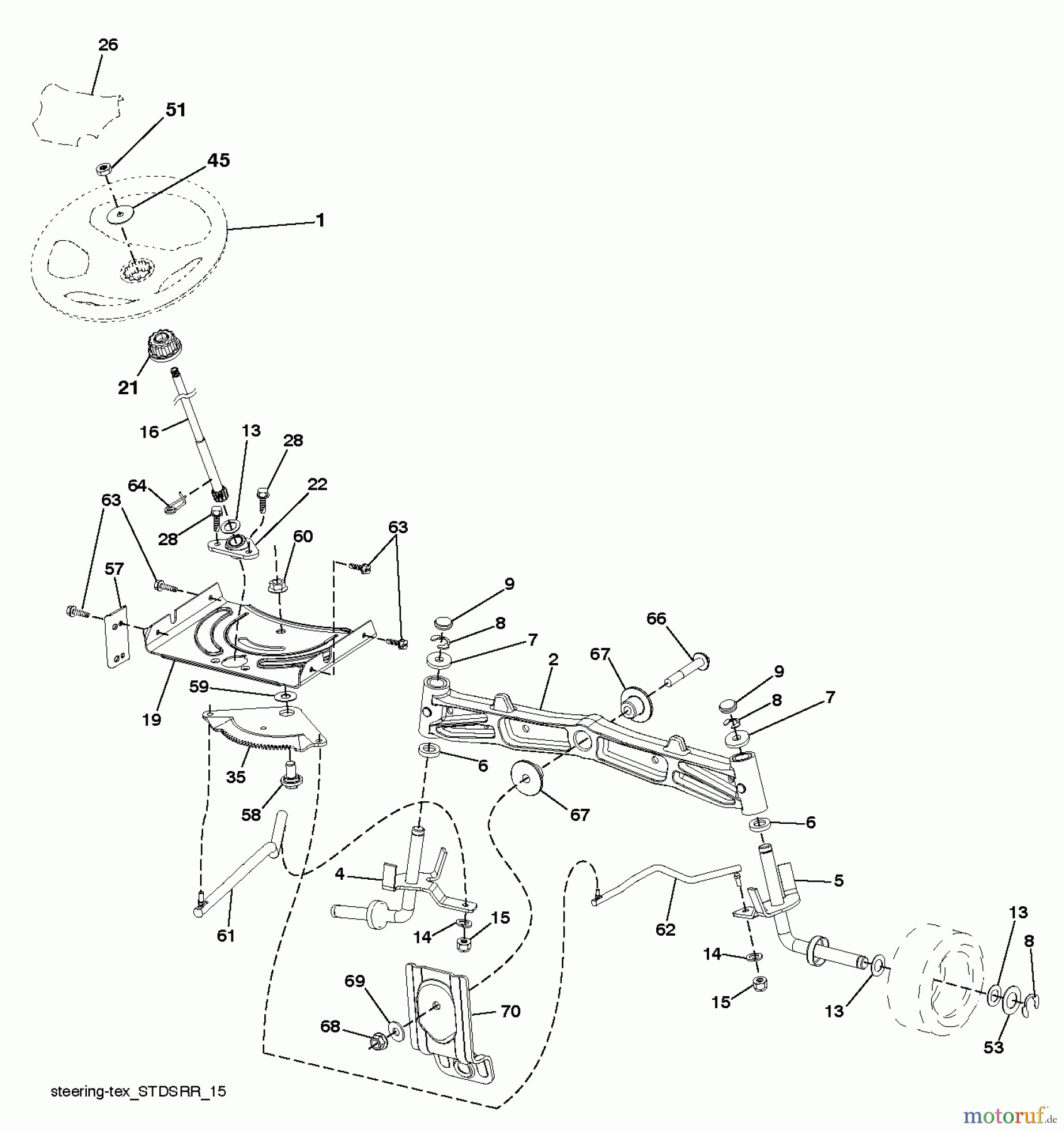 Husqvarna Rasen und Garten Traktoren CTH 163T (96051001700) - Husqvarna Lawn Tractor (2011-05 & After) STEERING