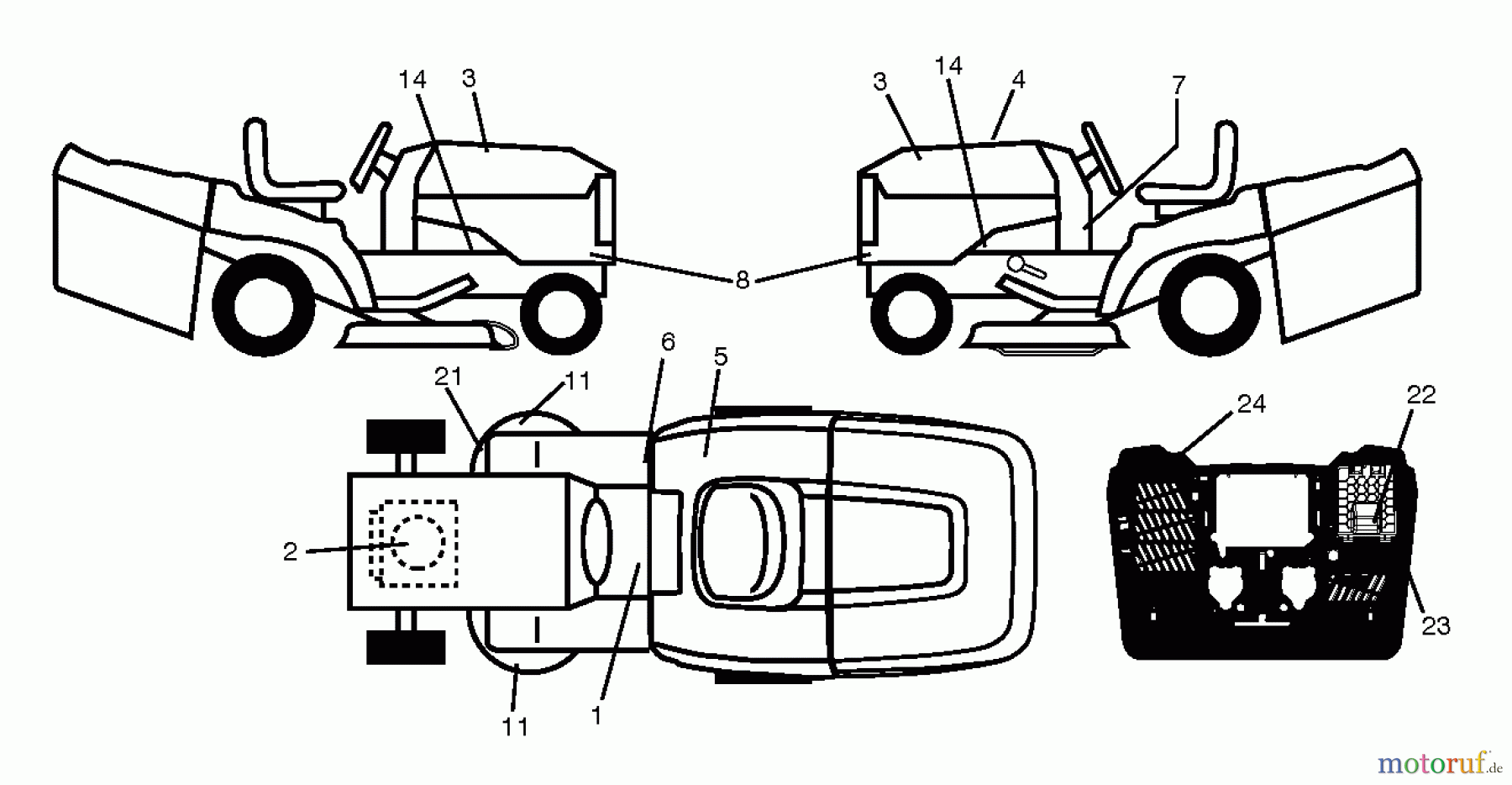  Husqvarna Rasen und Garten Traktoren CTH 164T (96051003100) - Husqvarna Lawn Tractor (2011-11 & After) DECALS