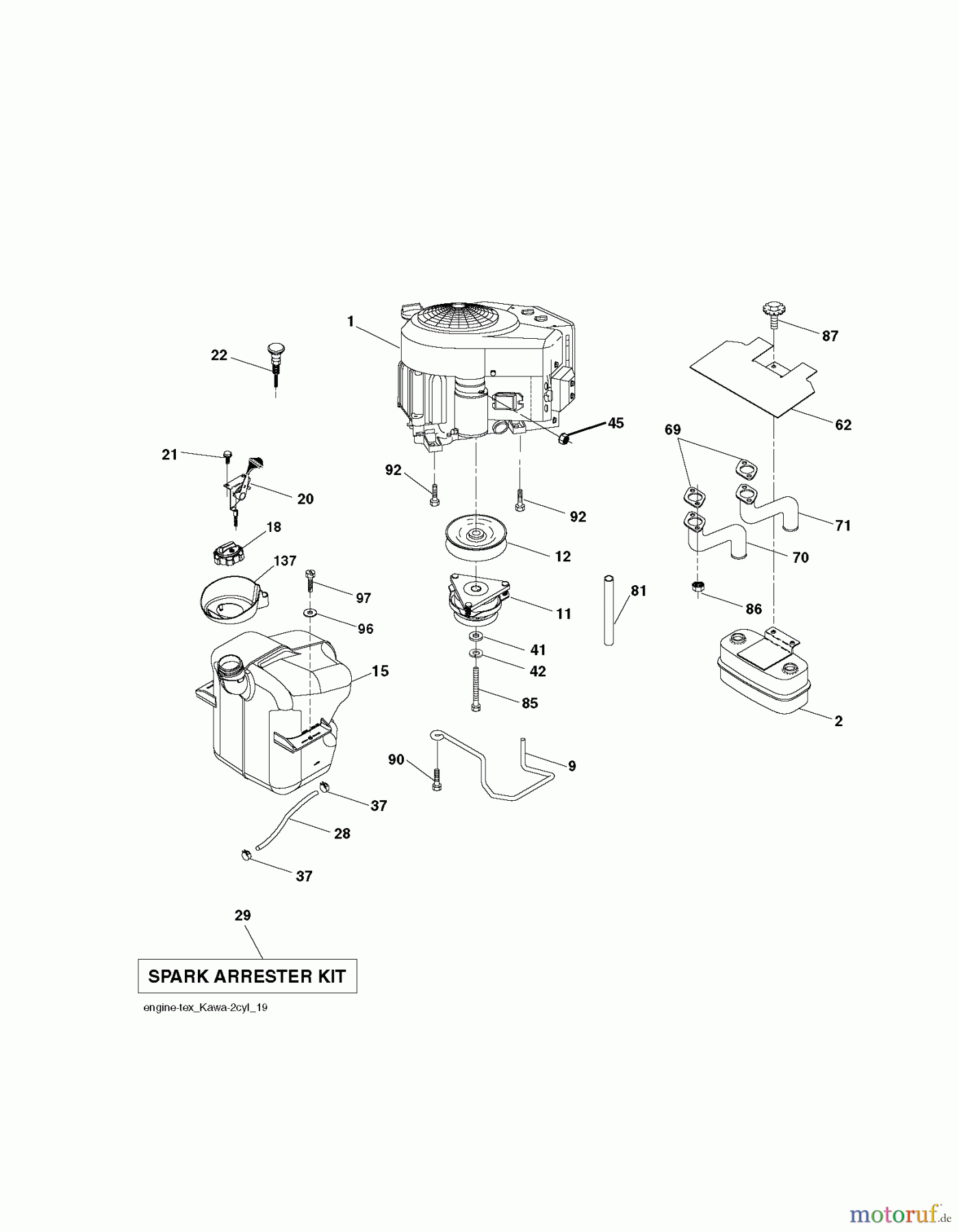 Husqvarna Rasen und Garten Traktoren CTH 164T (96051003100) - Husqvarna Lawn Tractor (2011-11 & After) ENGINE