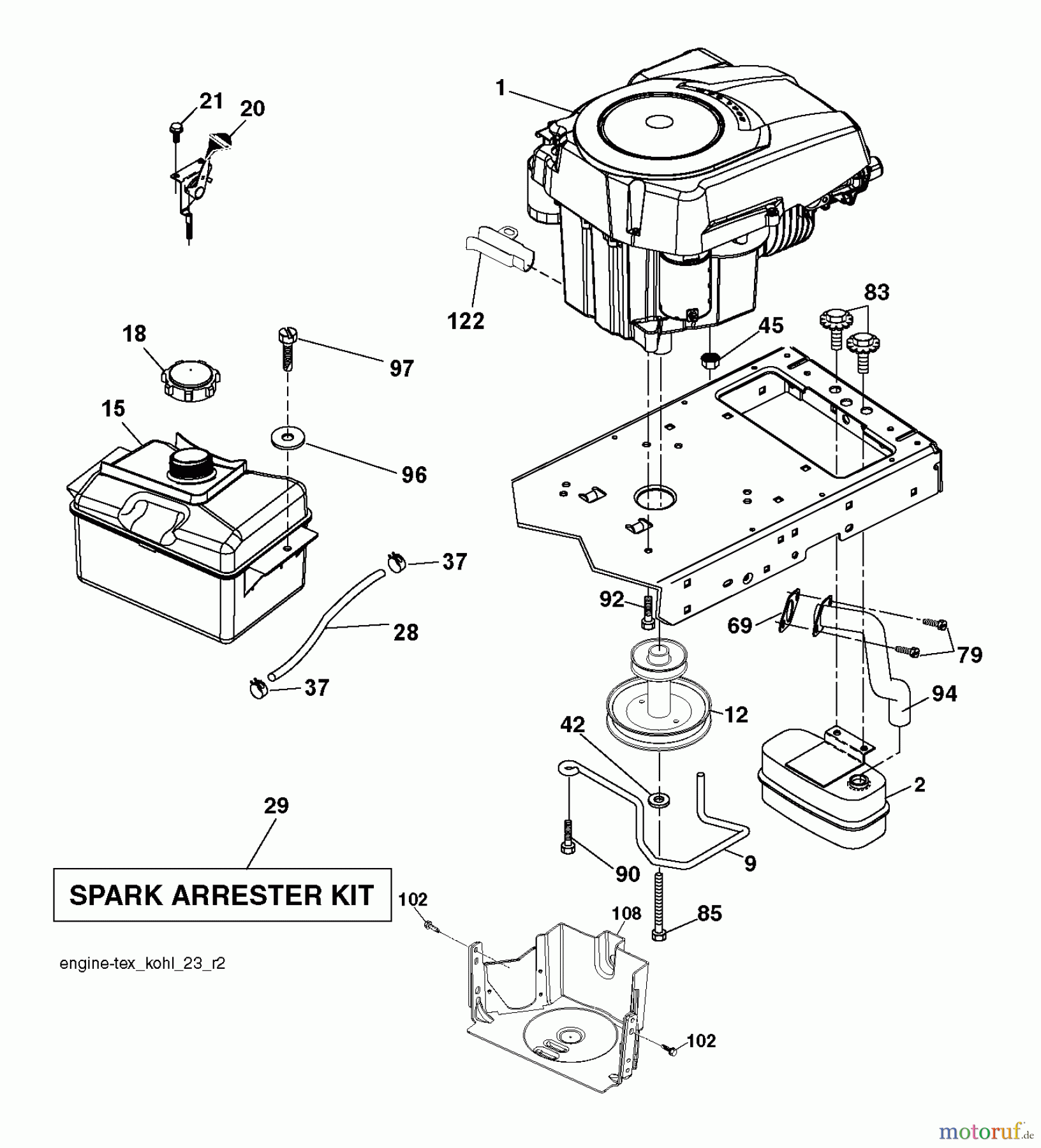 Husqvarna Rasen und Garten Traktoren CTH 173 (96051001601) - Husqvarna Lawn Tractor (2011-01 & After) ENGINE