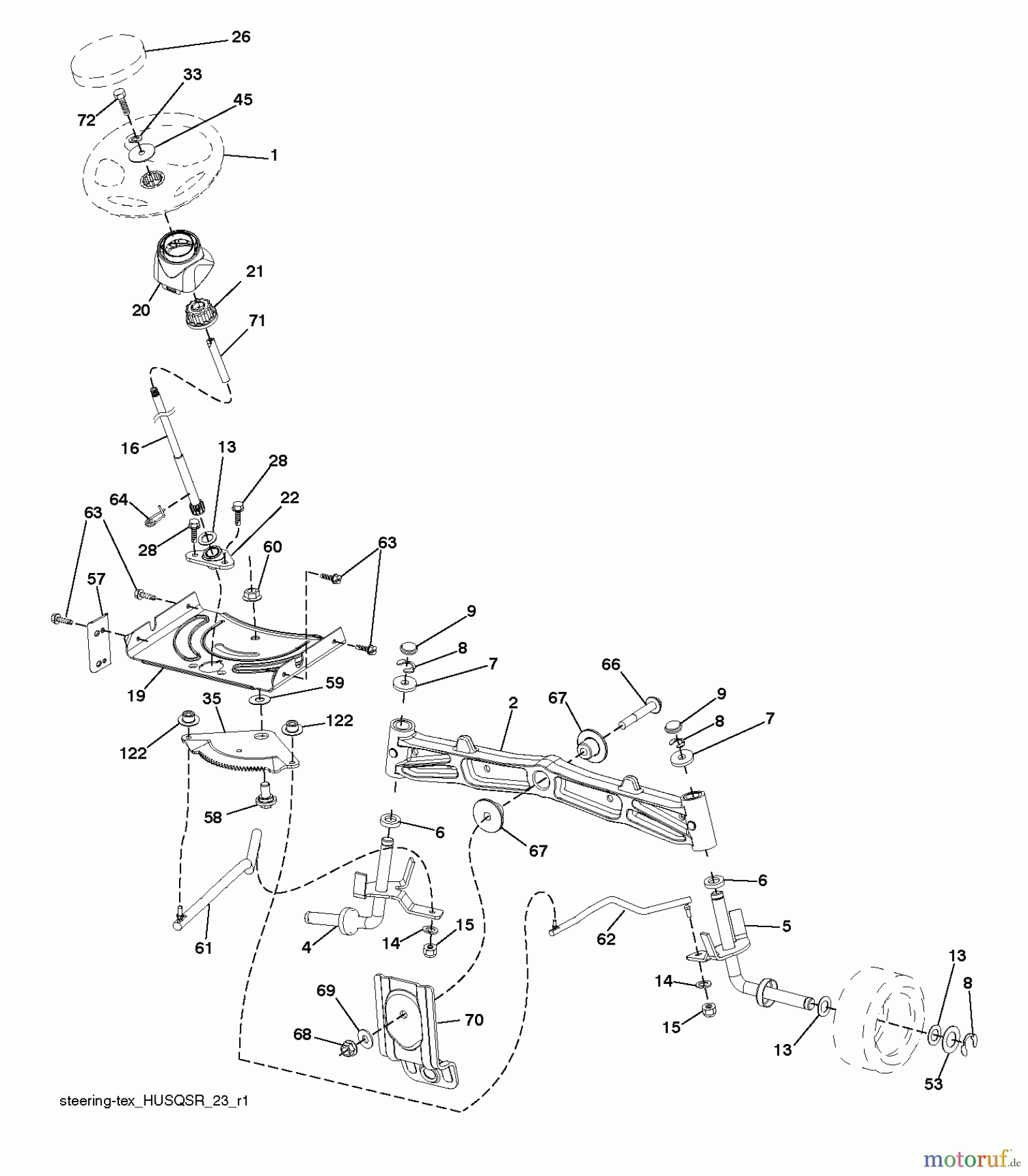 Husqvarna Rasen und Garten Traktoren CTH 174 (96051002800) - Husqvarna Lawn Tractor (2011-12 & After) STEERING