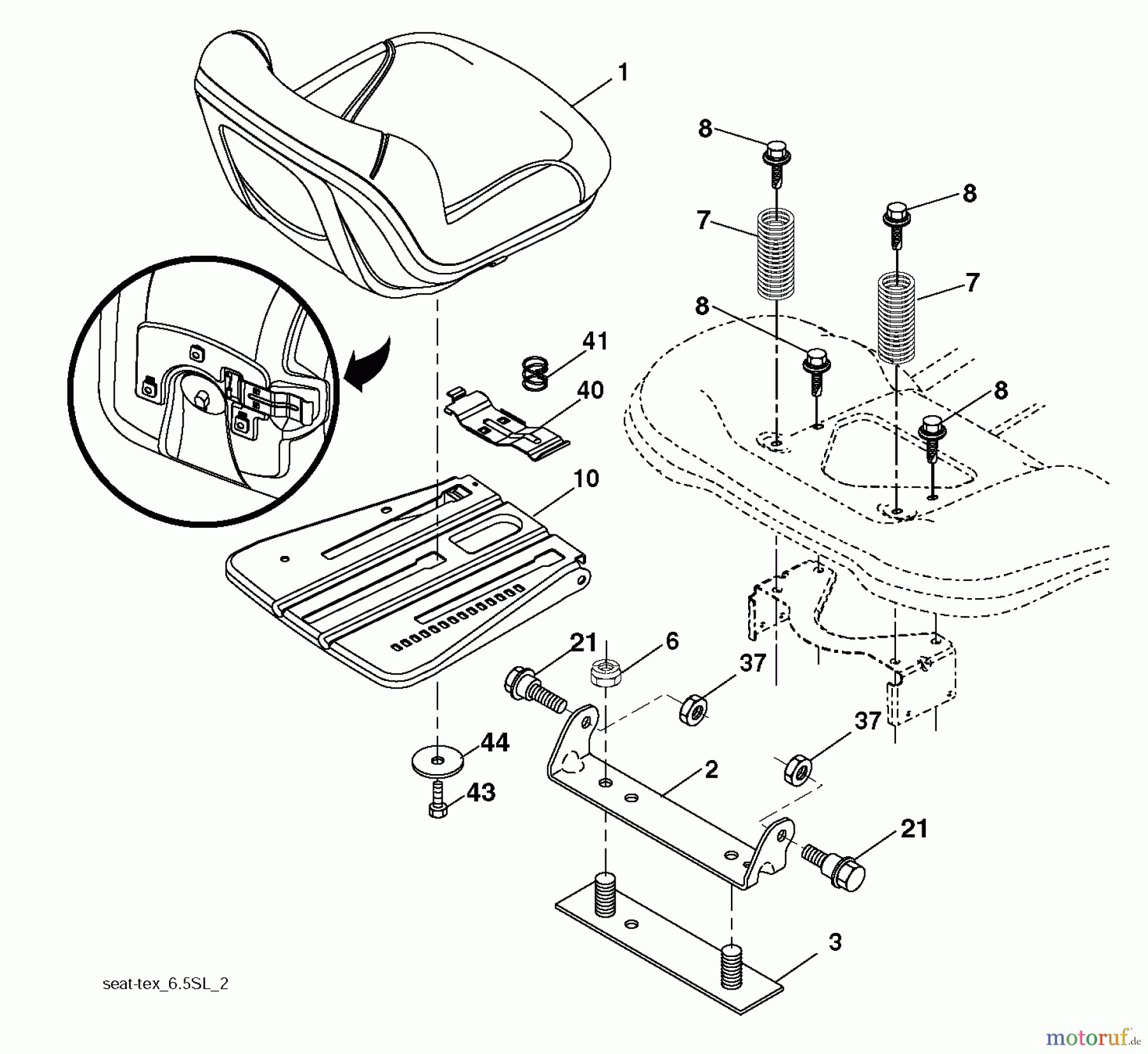 Husqvarna Rasen und Garten Traktoren CTH 173 (96051001601) - Husqvarna Lawn Tractor (2011-01 & After) SEAT