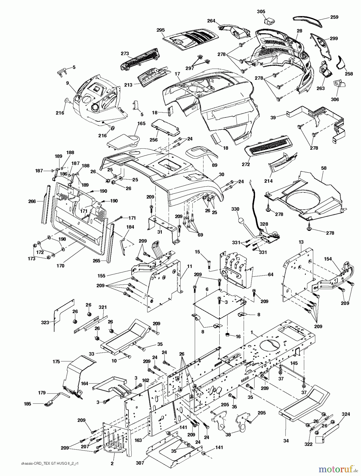  Husqvarna Rasen und Garten Traktoren CTH 182T (96061031800) - Husqvarna Lawn Tractor (2010-11 & After) CHASSIS ENCLOSURES