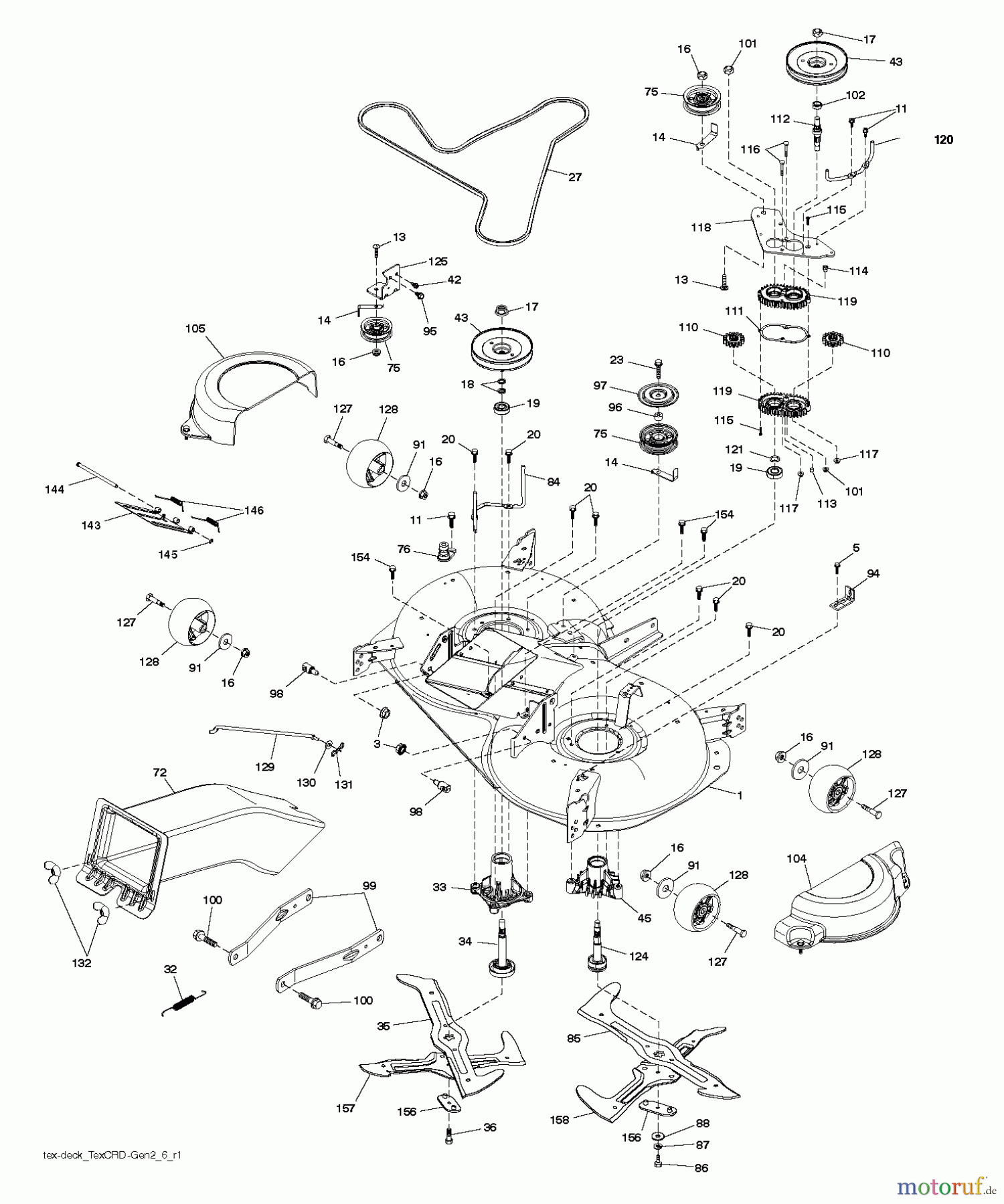 Husqvarna Rasen und Garten Traktoren CTH 194 (96051002901) - Husqvarna Lawn Tractor (2012-02 & After) MOWER DECK / CUTTING DECK