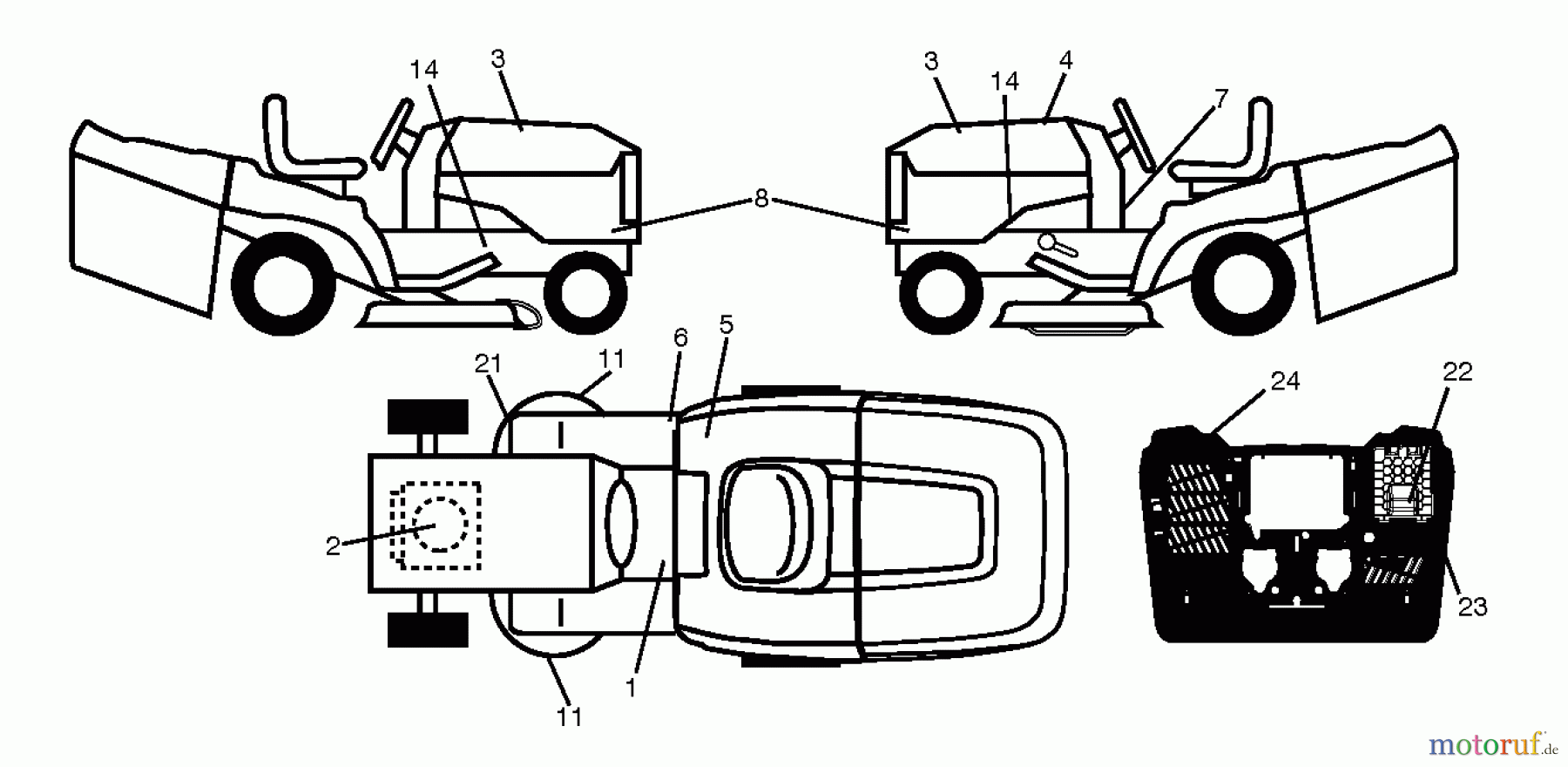 Husqvarna Rasen und Garten Traktoren CTH 194 (96051002901) - Husqvarna Lawn Tractor (2012-02 & After) DECALS