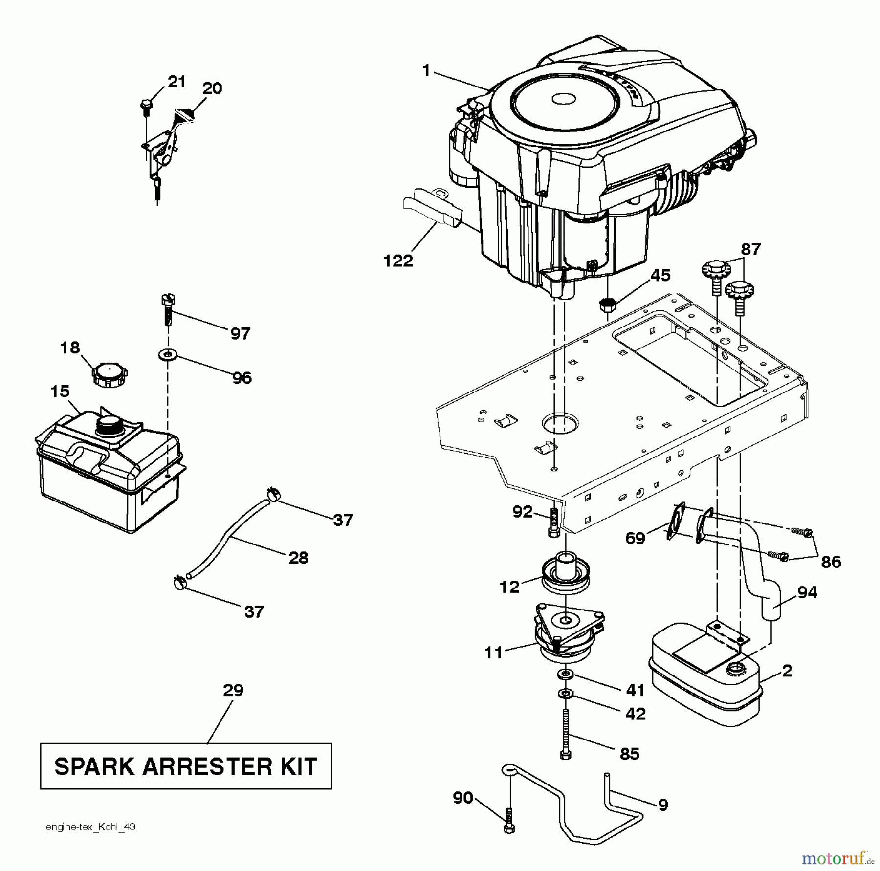 Husqvarna Rasen und Garten Traktoren CTH 194 (96051002900) - Husqvarna Lawn Tractor (2011-12 & After) ENGINE