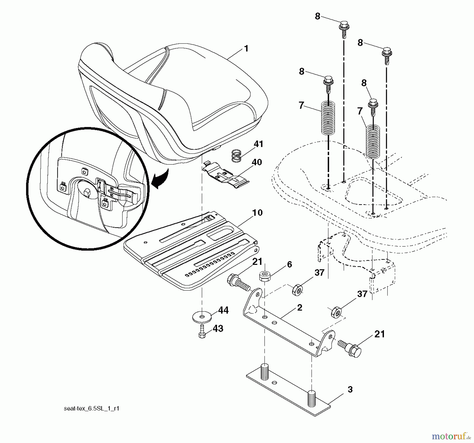 Husqvarna Rasen und Garten Traktoren CTH 194 (96051002901) - Husqvarna Lawn Tractor (2012-02 & After) SEAT