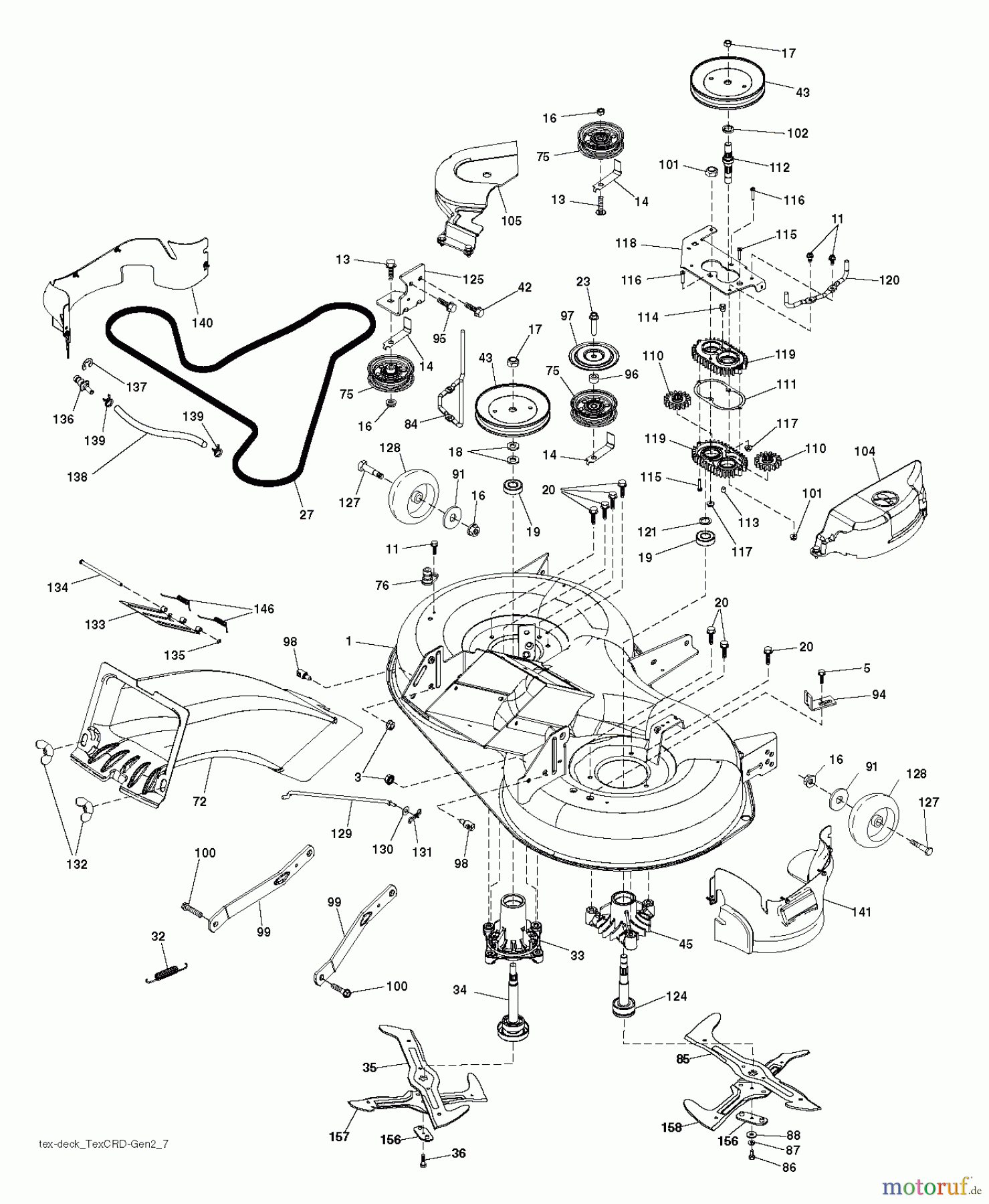 Husqvarna Rasen und Garten Traktoren CTH 194 (96051003000) - Husqvarna Lawn Tractor (2012-01 & After) MOWER DECK / CUTTING DECK