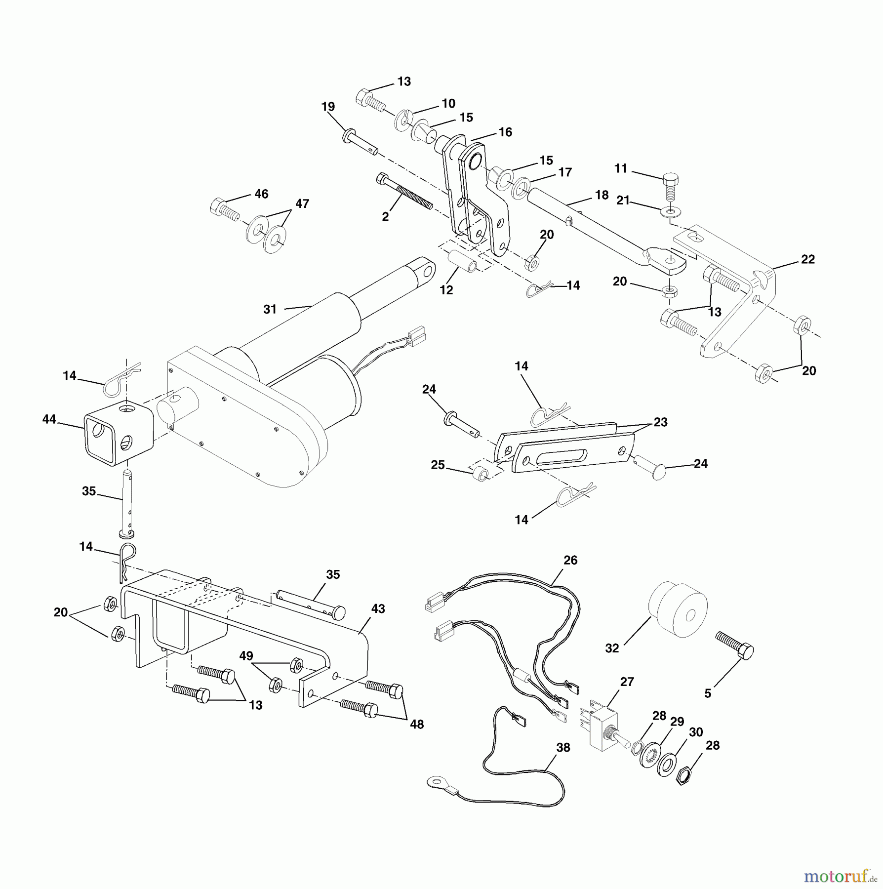 Husqvarna Zubehör, Rasenmäher / Mäher EAV 20A - Husqvarna Electric Lift Kit for Hydro Tractors W/Top Mounted Pulley (2001-05 & After) Automatic Drive (With Top Mounted Transaxle Input Pulley)