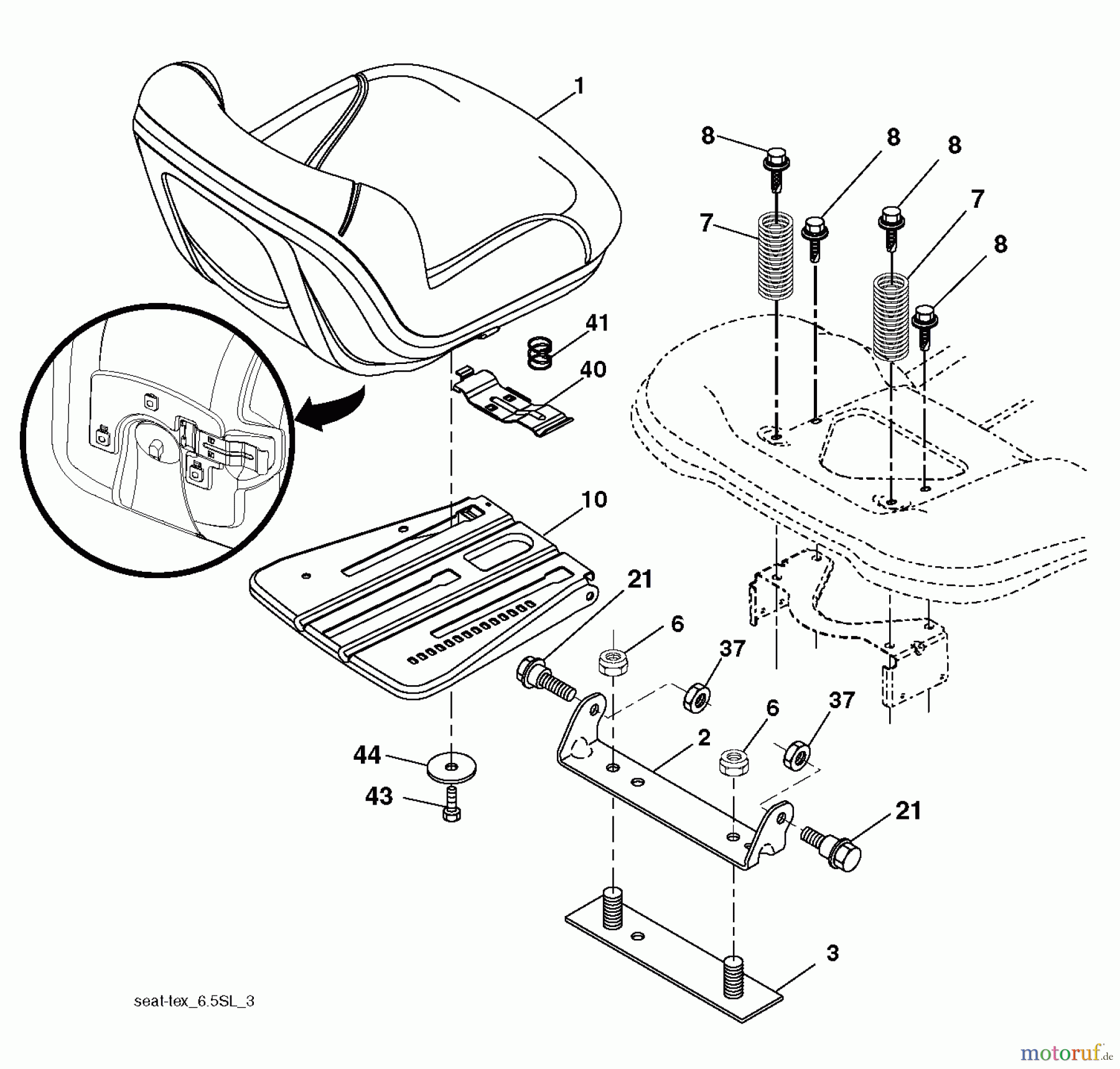 Husqvarna Rasen und Garten Traktoren CTH 194 (96051003001) - Husqvarna Lawn Tractor (2012-05 & After) SEAT