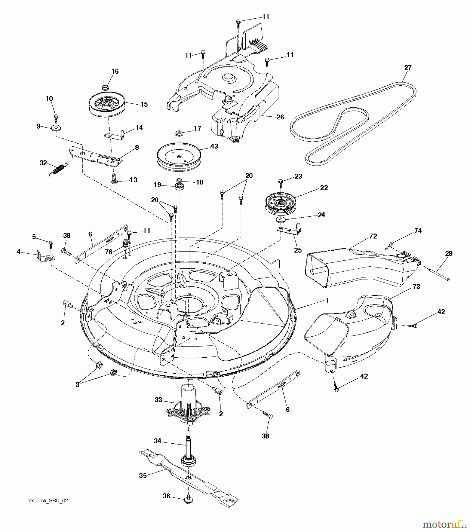  Husqvarna Rasen und Garten Traktoren CTH 19530 (96051011900) - Husqvarna Lawn Tractor (2013-05) MOWER DECK / CUTTING DECK