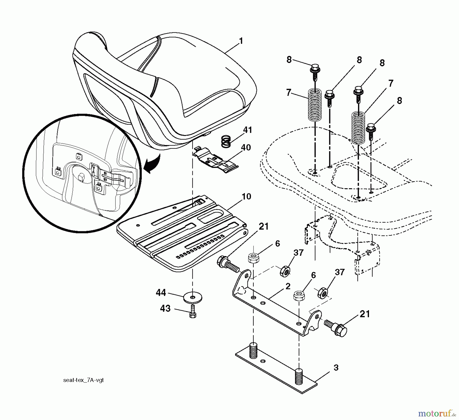 Husqvarna Rasen und Garten Traktoren CTH 126 (96051000801) - Husqvarna Lawn Tractor (2011-07 & After) SEAT