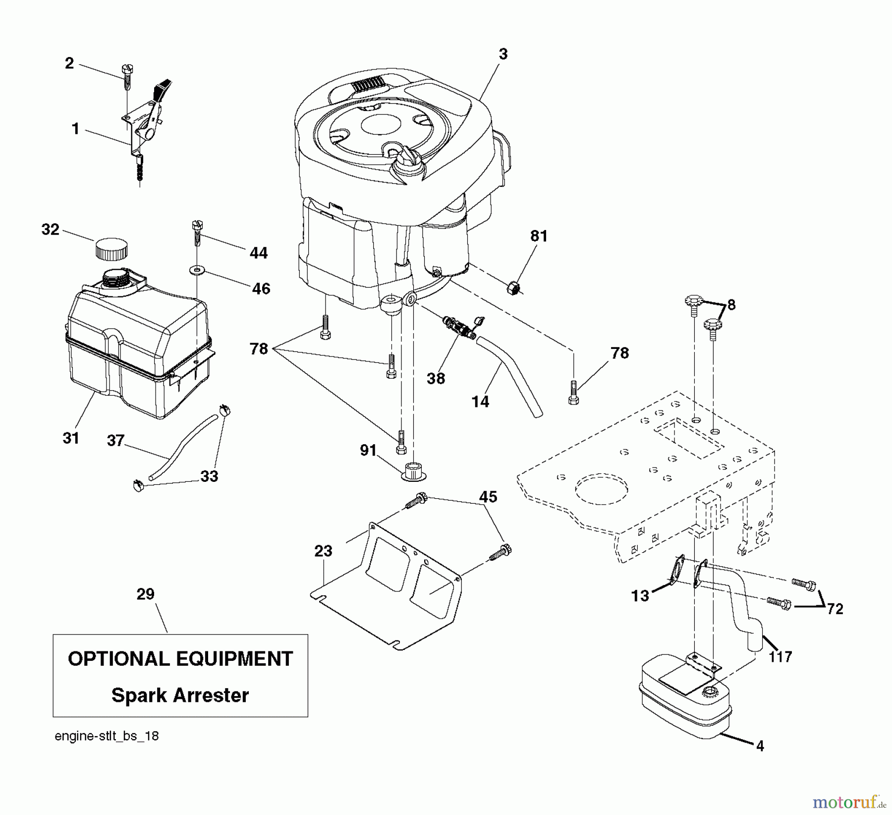 Husqvarna Rasen und Garten Traktoren CTH 2038 (96061030403) - Husqvarna Lawn Tractor (2011-06 & After) ENGINE