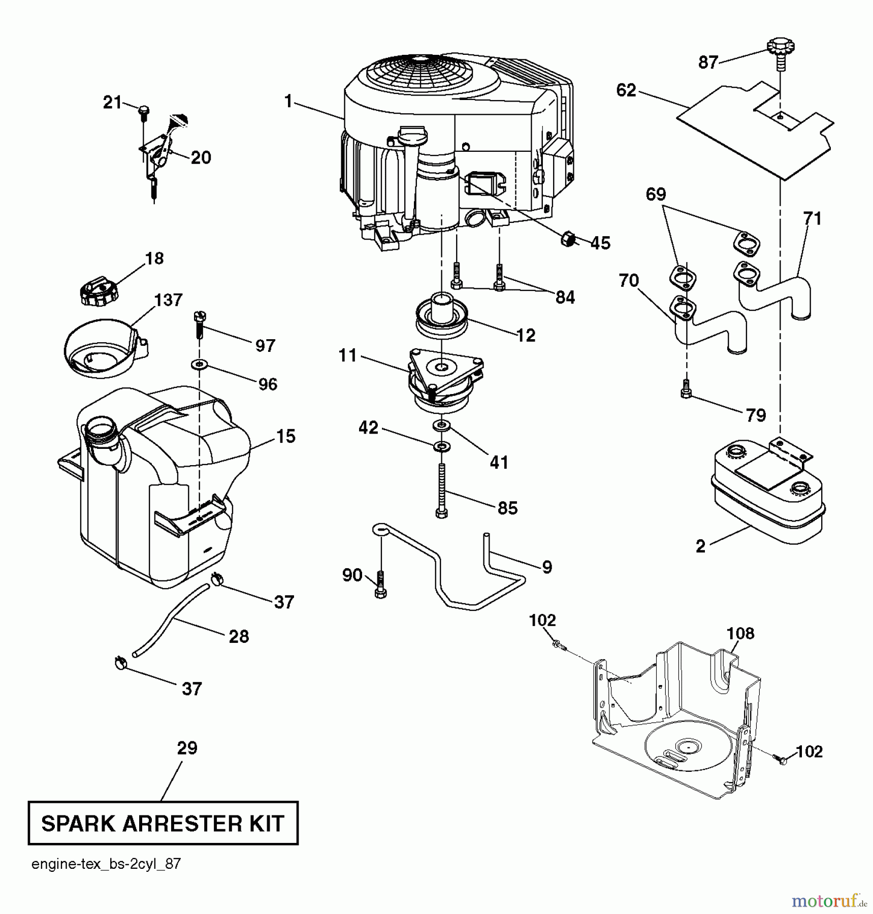 Husqvarna Rasen und Garten Traktoren CTH 204T (96051005400) - Husqvarna Lawn Tractor (2012-02 & After) ENGINE