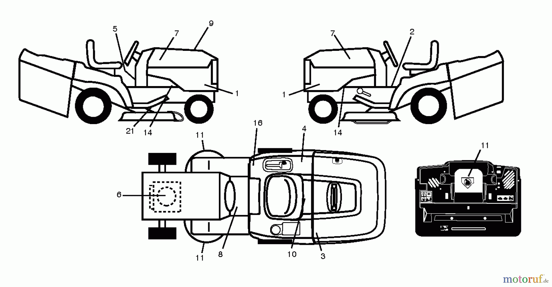 Husqvarna Rasen und Garten Traktoren CTH 2138R (96051005600) - Husqvarna Lawn Tractor (2012-02 & After) DECALS