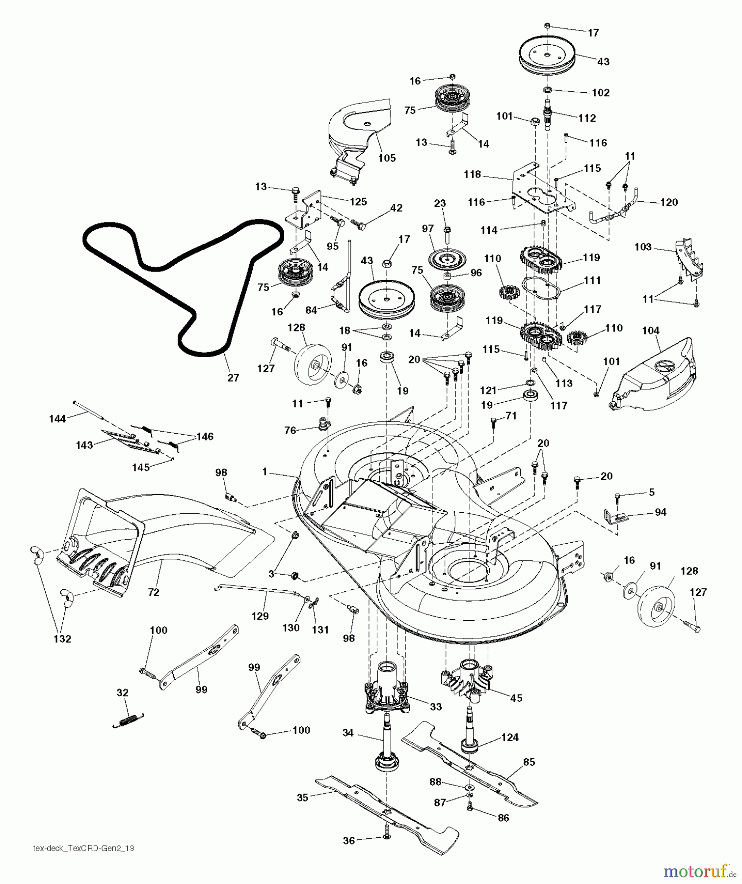 Husqvarna Rasen und Garten Traktoren CTH 2138R (96051005600) - Husqvarna Lawn Tractor (2012-02 & After) MOWER DECK / CUTTING DECK
