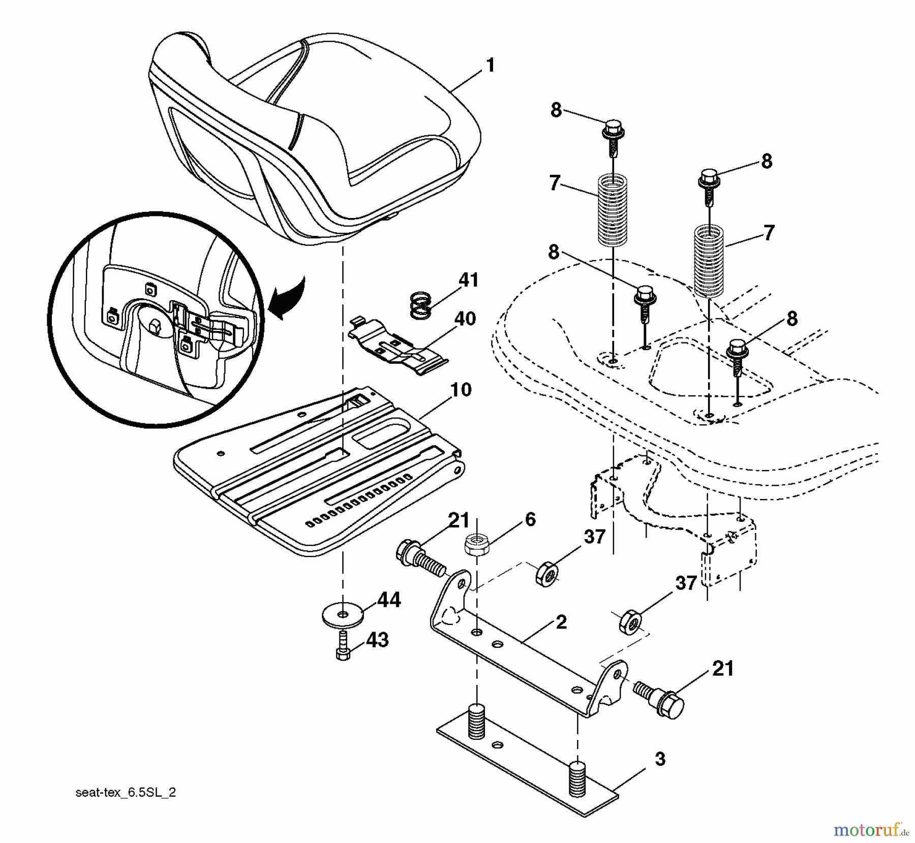 Husqvarna Rasen und Garten Traktoren CT 154 (96051002501) - Husqvarna Lawn Tractor (2012-08 & After) SEAT