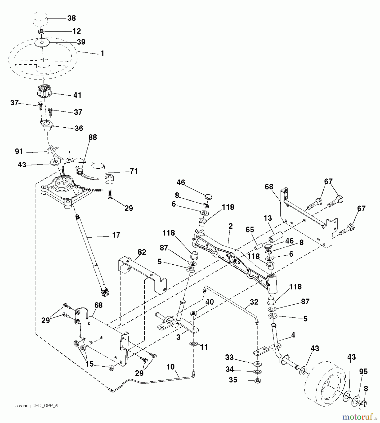 Husqvarna Rasen und Garten Traktoren CTH 2642 (96061033800) - Husqvarna Lawn Tractor (2011-05 & After) STEERING