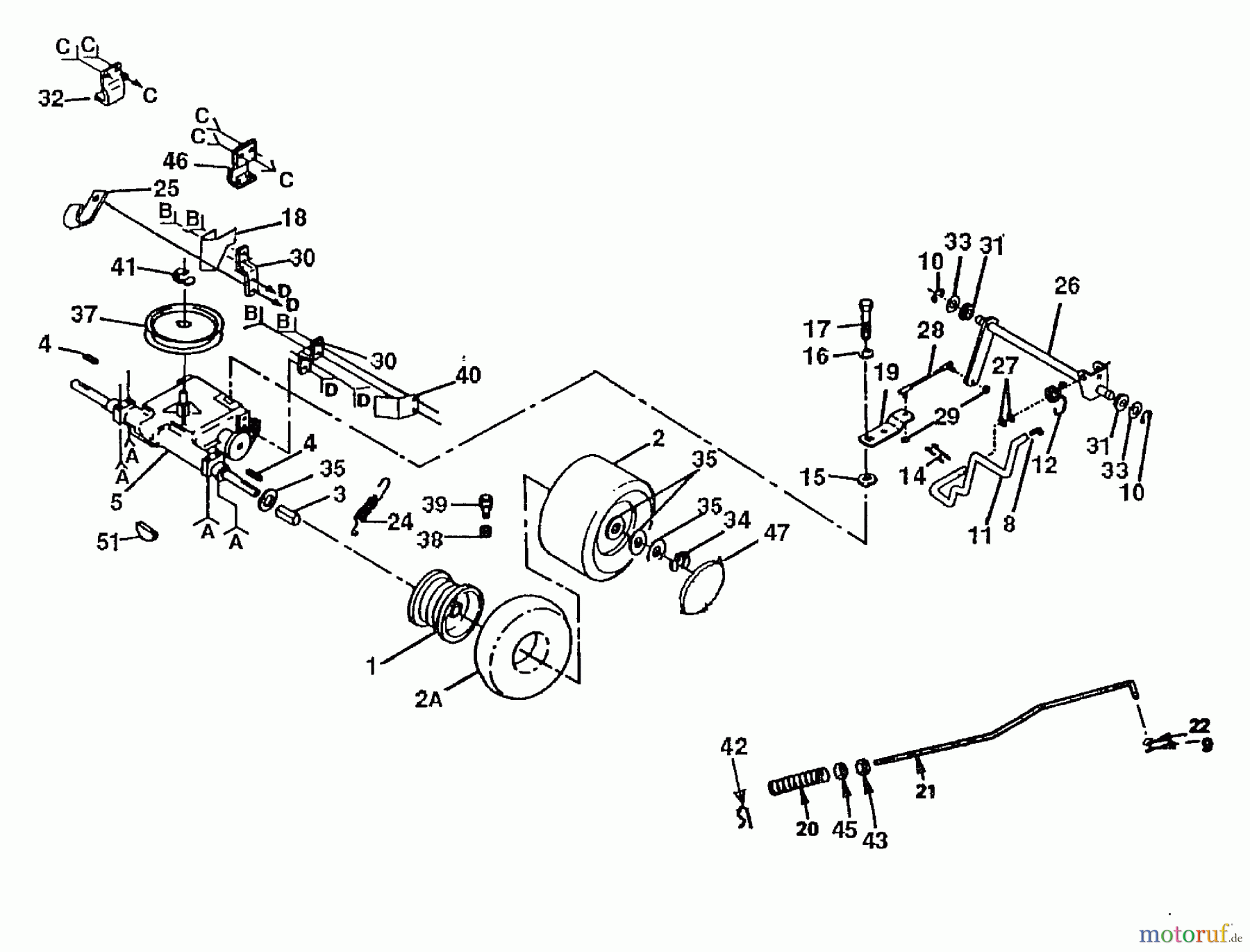 Husqvarna Rasen und Garten Traktoren GT 160 (H1644C) - Husqvarna Garden Tractor (1991-08 & After) Transaxle And Rear Wheel