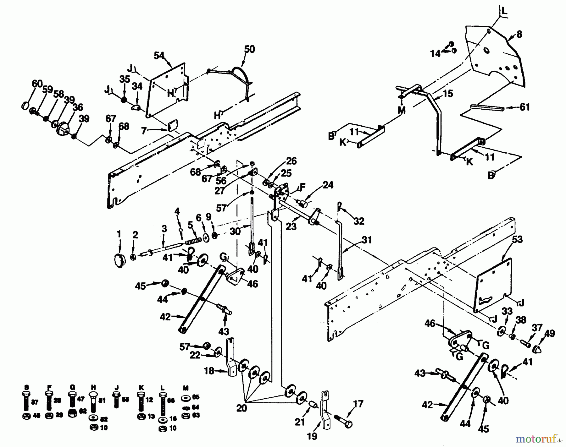 Husqvarna Rasen und Garten Traktoren GT 180 (954000372) (H1850D) - Husqvarna Garden Tractor (1992-11 & After) Mower Lift
