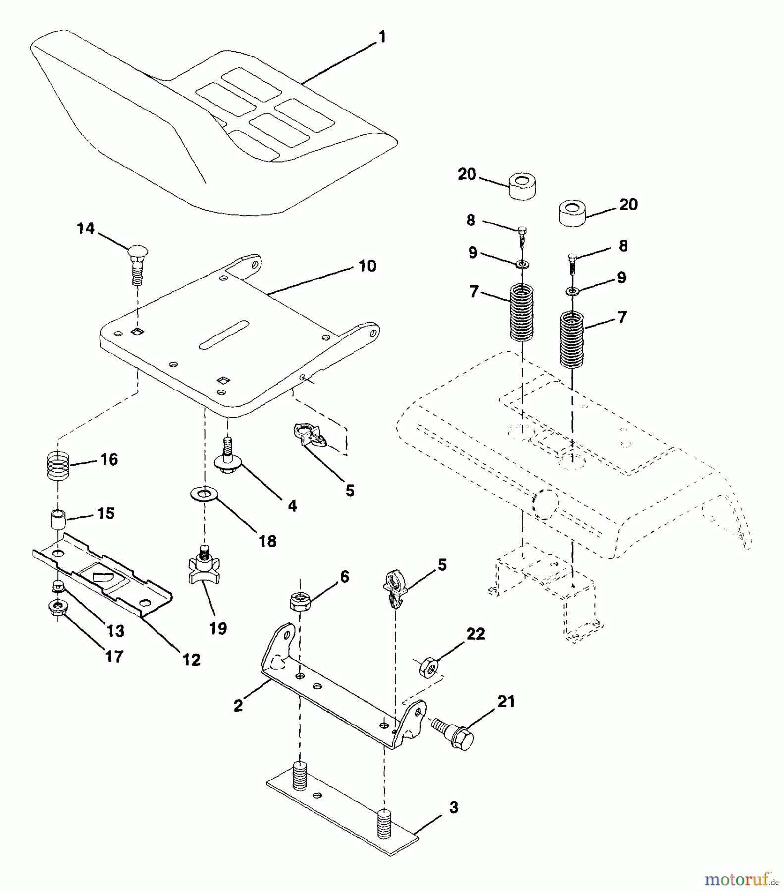 Husqvarna Rasen und Garten Traktoren GT 200 (954002012A) - Husqvarna Garden Tractor (1995-06 & After) Seat Assembly