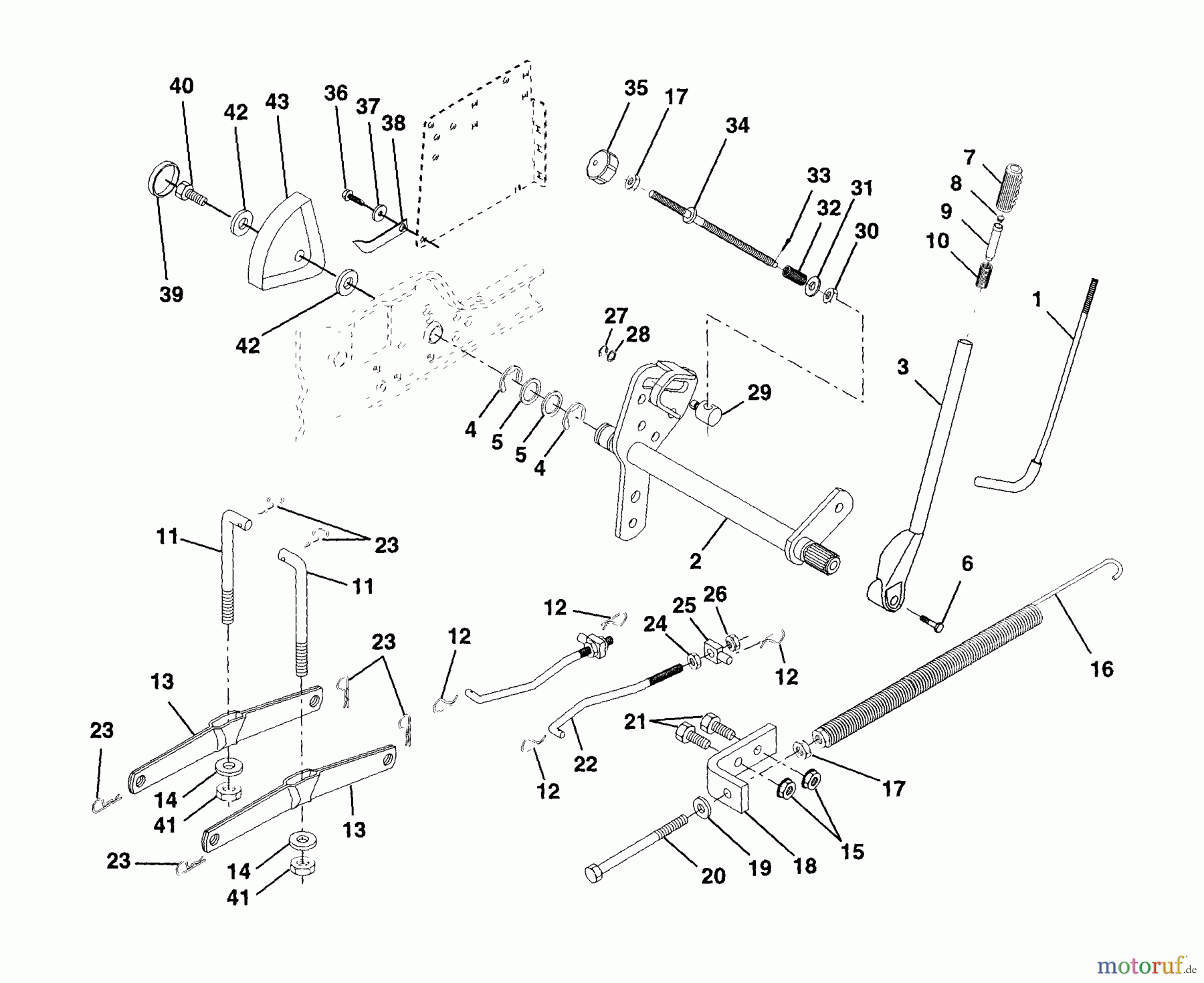 Husqvarna Rasen und Garten Traktoren GT 200 (954830156A) - Husqvarna Garden Tractor (1995-08 & After) Lift Assembly