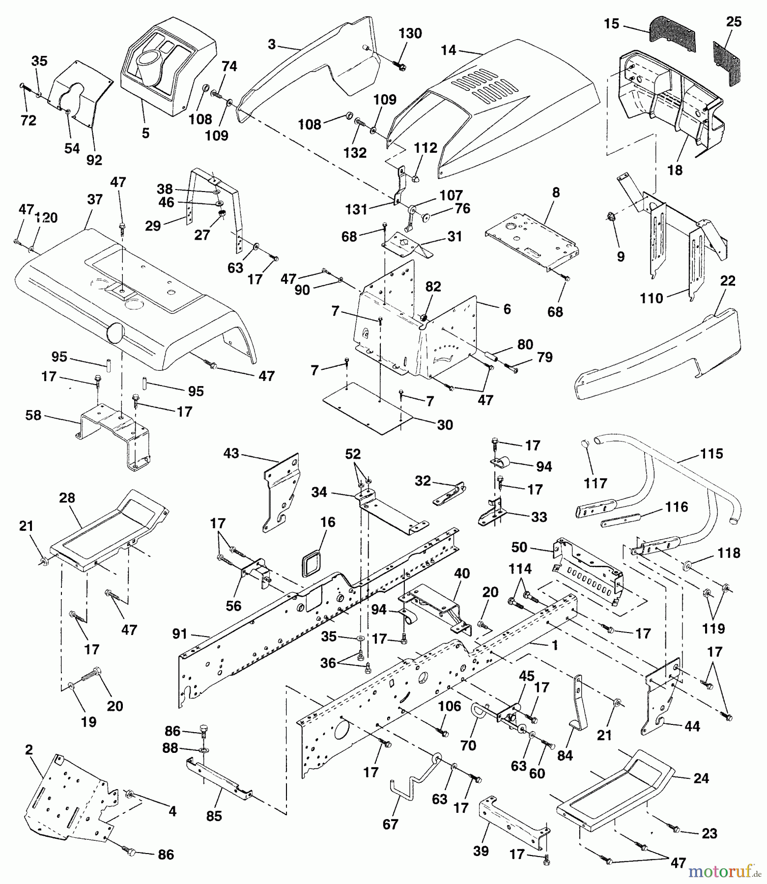 Husqvarna Rasen und Garten Traktoren GT 200 (954840001) (HCGTK200A) - Husqvarna Garden Tractor (1996-01 & After) Chassis And Enclosures