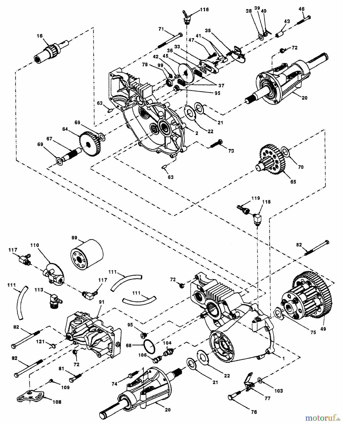  Husqvarna Rasen und Garten Traktoren GTH 200 (954000972) (HN20VH50A) - Husqvarna Garden Tractor (1994-03 & After) Transaxle Hydro Gear (Model Number 214-3010)