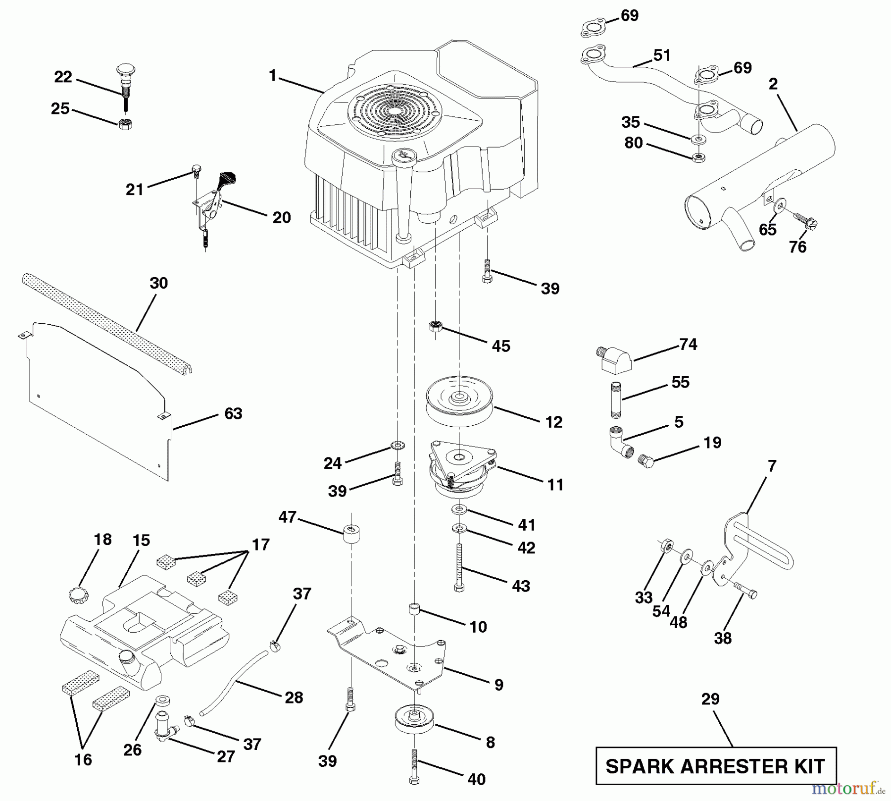 Husqvarna Rasen und Garten Traktoren GTH 200 (954140046D) - Husqvarna Garden Tractor (1999-05 & After) Engine
