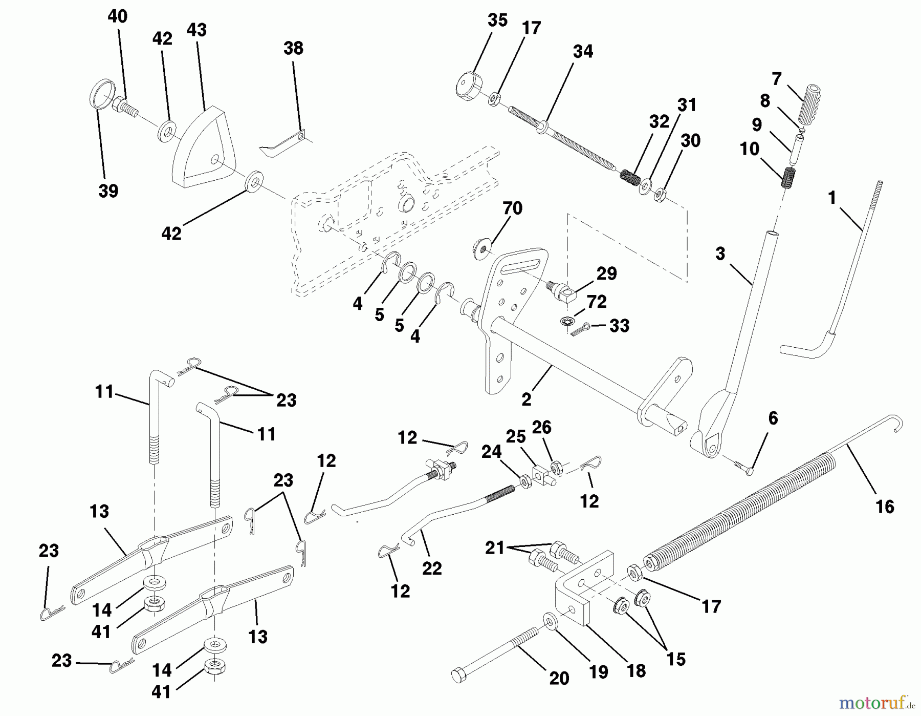 Husqvarna Rasen und Garten Traktoren GTH 200 (954140046D) - Husqvarna Garden Tractor (1999-05 & After) Lift Assembly