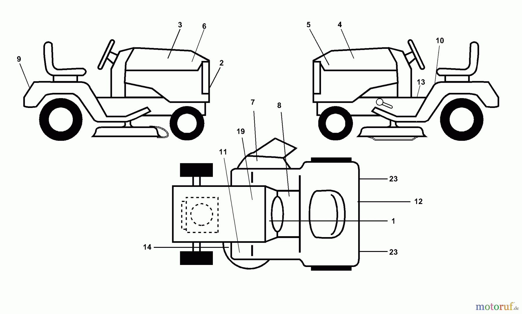  Husqvarna Rasen und Garten Traktoren GTH 220 (954002022A) - Husqvarna Garden Tractor (1995-05 & After) Decals