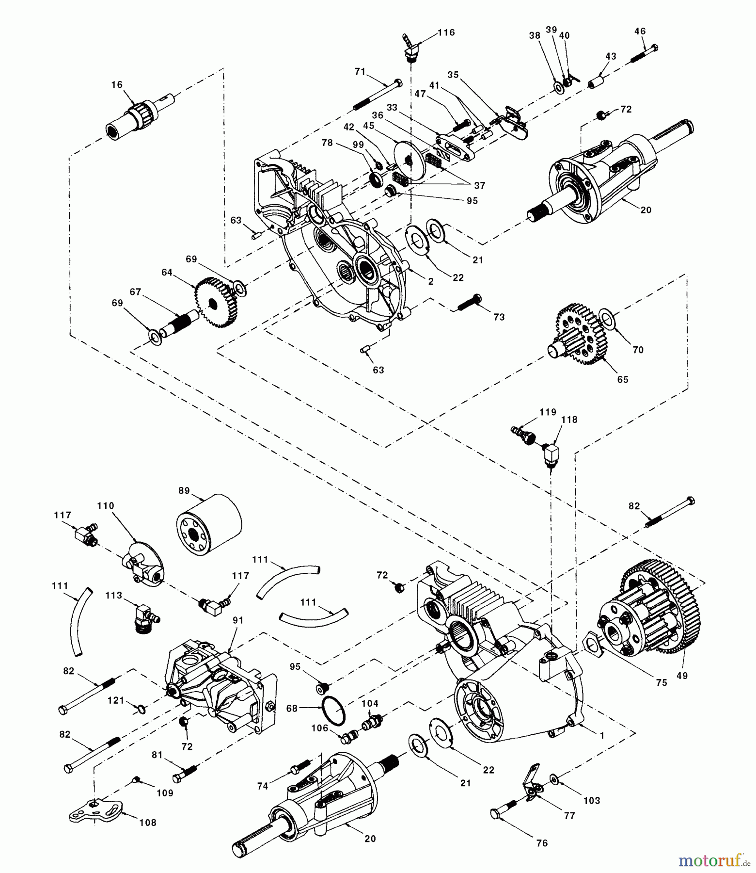Husqvarna Rasen und Garten Traktoren GTH 220 (954002022A) - Husqvarna Garden Tractor (1995-05 & After) Transaxle Hydro Gear