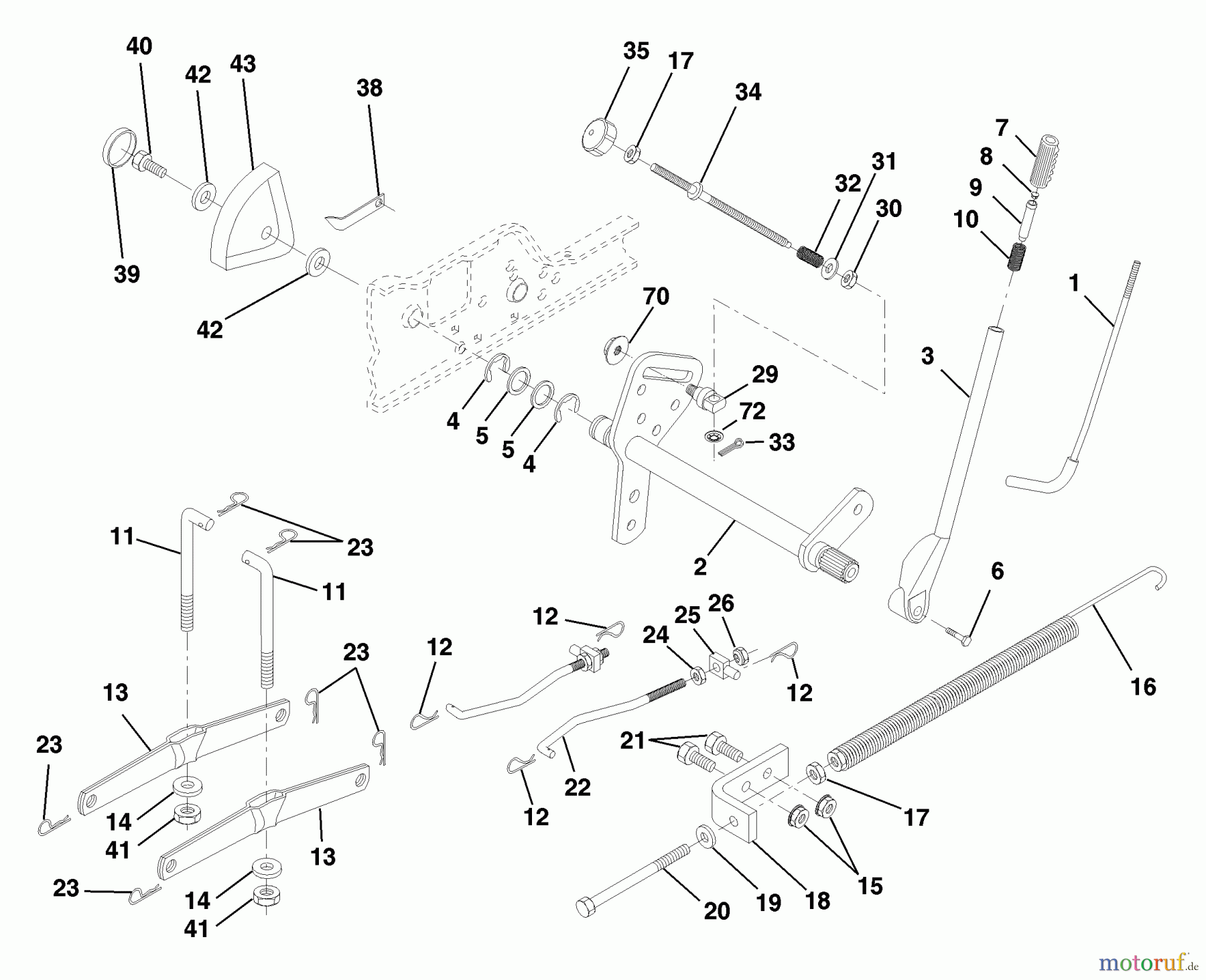 Husqvarna Rasen und Garten Traktoren GTH 220 (954140012C) - Husqvarna Garden Tractor (1998-02 & After) Lift Assembly