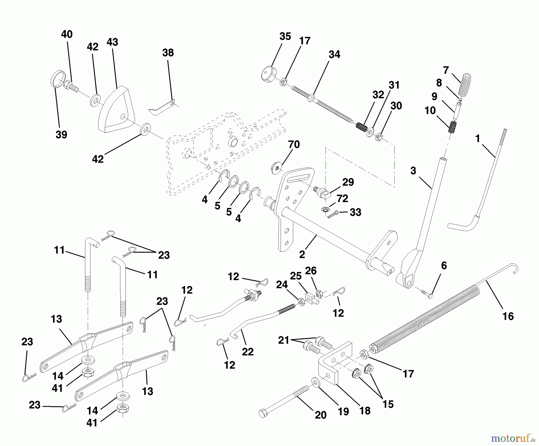 Husqvarna Rasen und Garten Traktoren GTH 220 (954140012D) - Husqvarna Garden Tractor (1998-07 & After) Lift Assembly