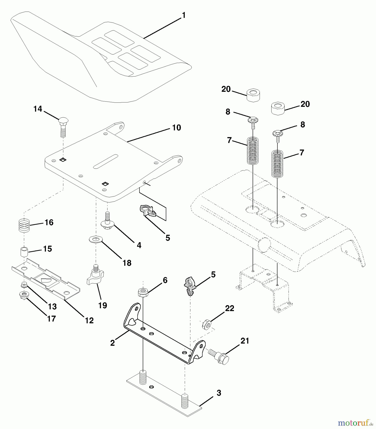 Husqvarna Rasen und Garten Traktoren GTH 220 (954140012F) - Husqvarna Garden Tractor (1999-03 & After) Seat Assembly