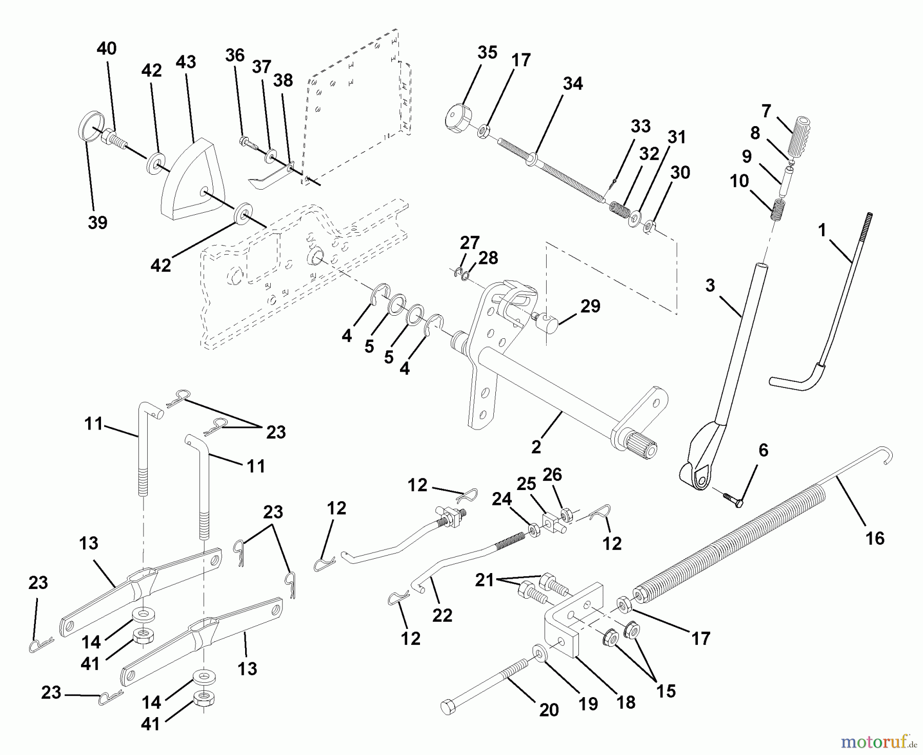 Husqvarna Rasen und Garten Traktoren GTH 220 (954830167A) - Husqvarna Garden Tractor (1995-08 & After) Lift Assembly