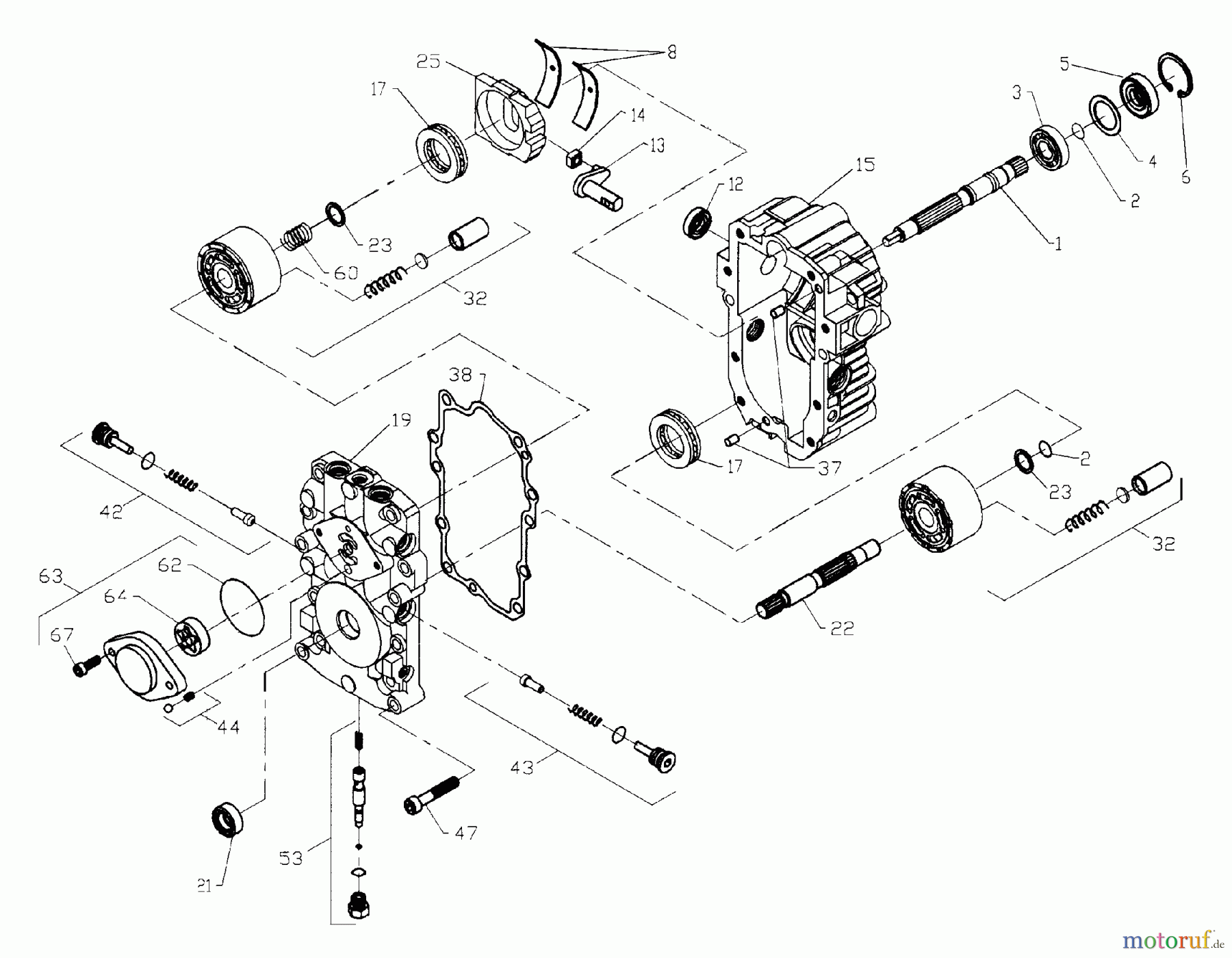 Husqvarna Rasen und Garten Traktoren GTH 220 (954830167A) - Husqvarna Garden Tractor (1995-08 & After) Transaxle Pump - Model Number BDU-10L-118