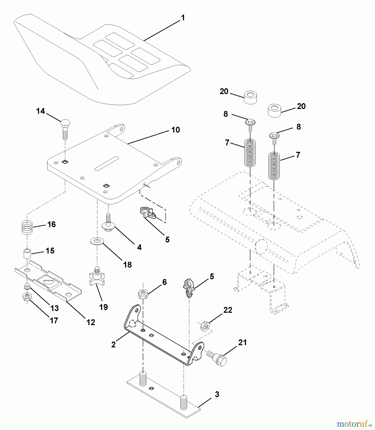Husqvarna Rasen und Garten Traktoren GTH 220 (954830167B) - Husqvarna Garden Tractor (1996-05 & After) Seat Assembly