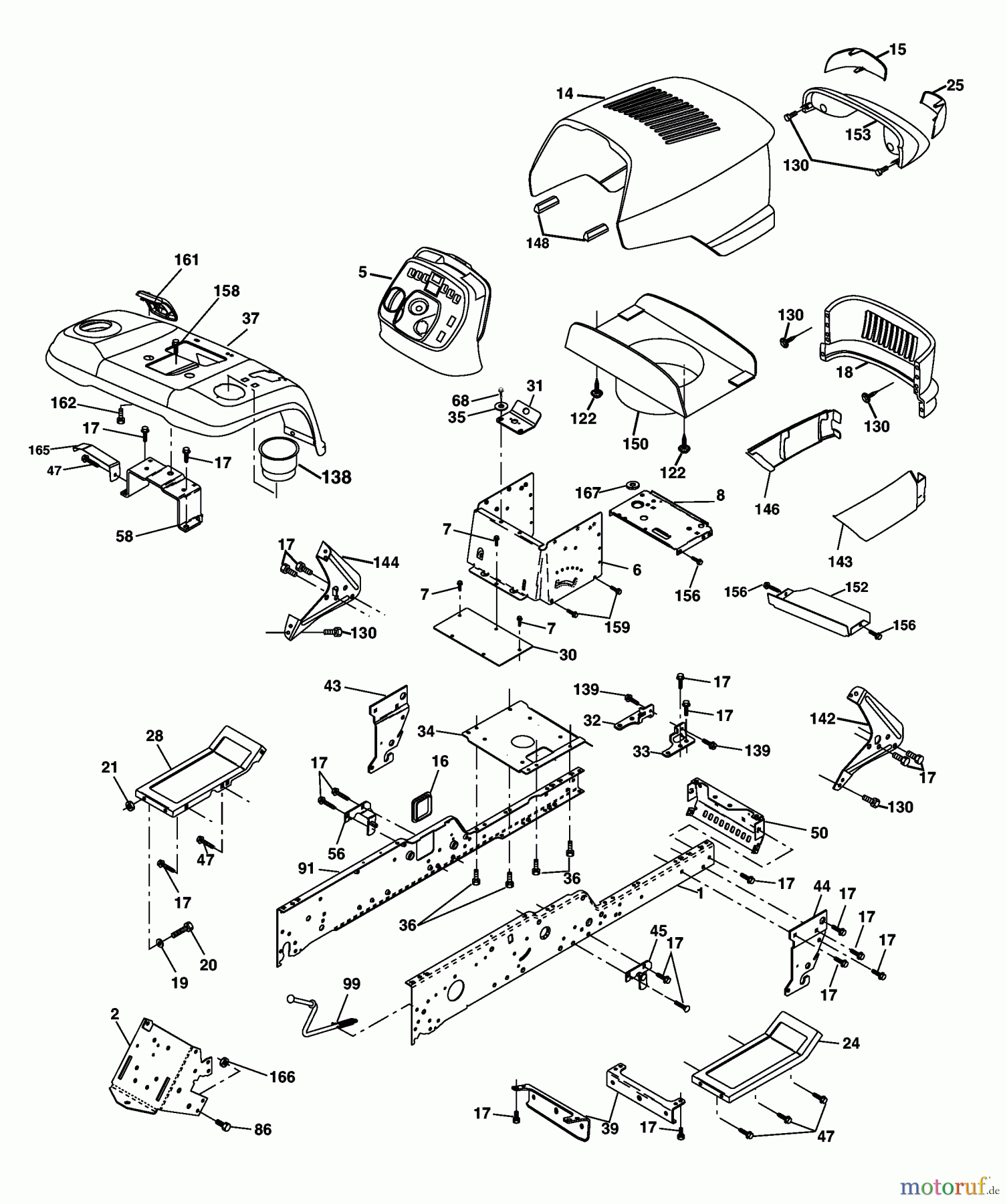  Husqvarna Rasen und Garten Traktoren GTH 2248XPC (954567888) - Husqvarna Garden Tractor (2003-07 & After) Chassis And Enclosures