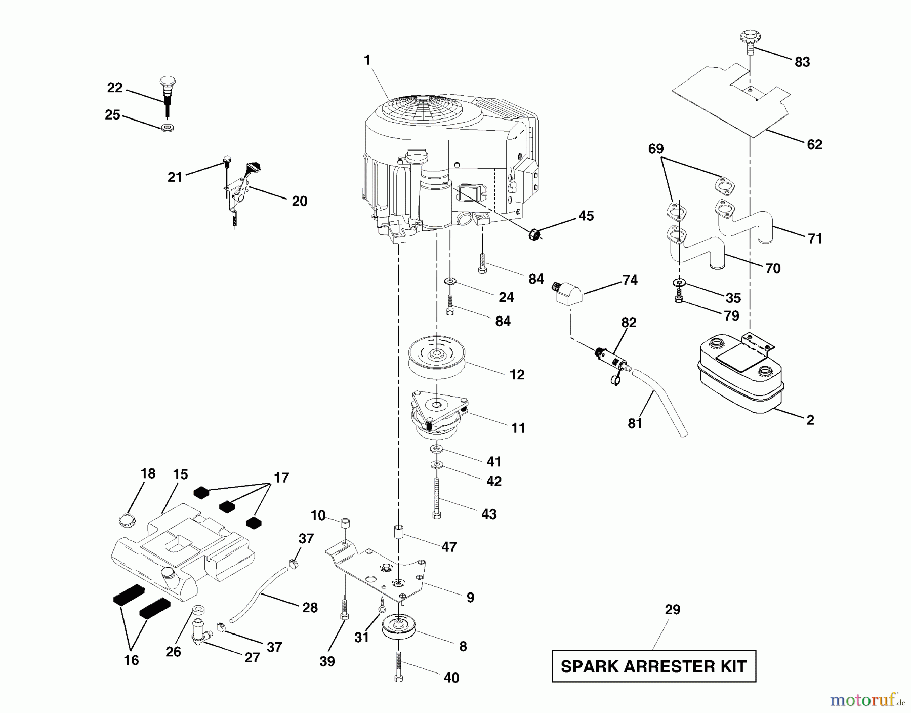 Husqvarna Rasen und Garten Traktoren GTH 2250C (954567093) - Husqvarna Garden Tractor (2001-05 & After) Engine