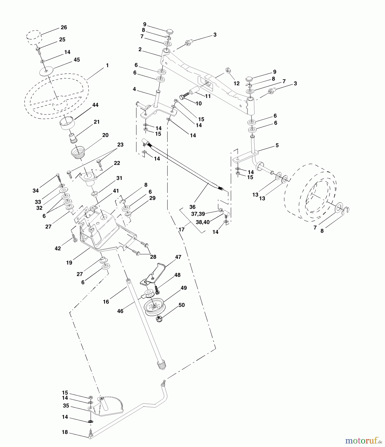 Husqvarna Rasen und Garten Traktoren GTH 2250C (954567093) - Husqvarna Garden Tractor (2001-05 & After) Steering Assembly