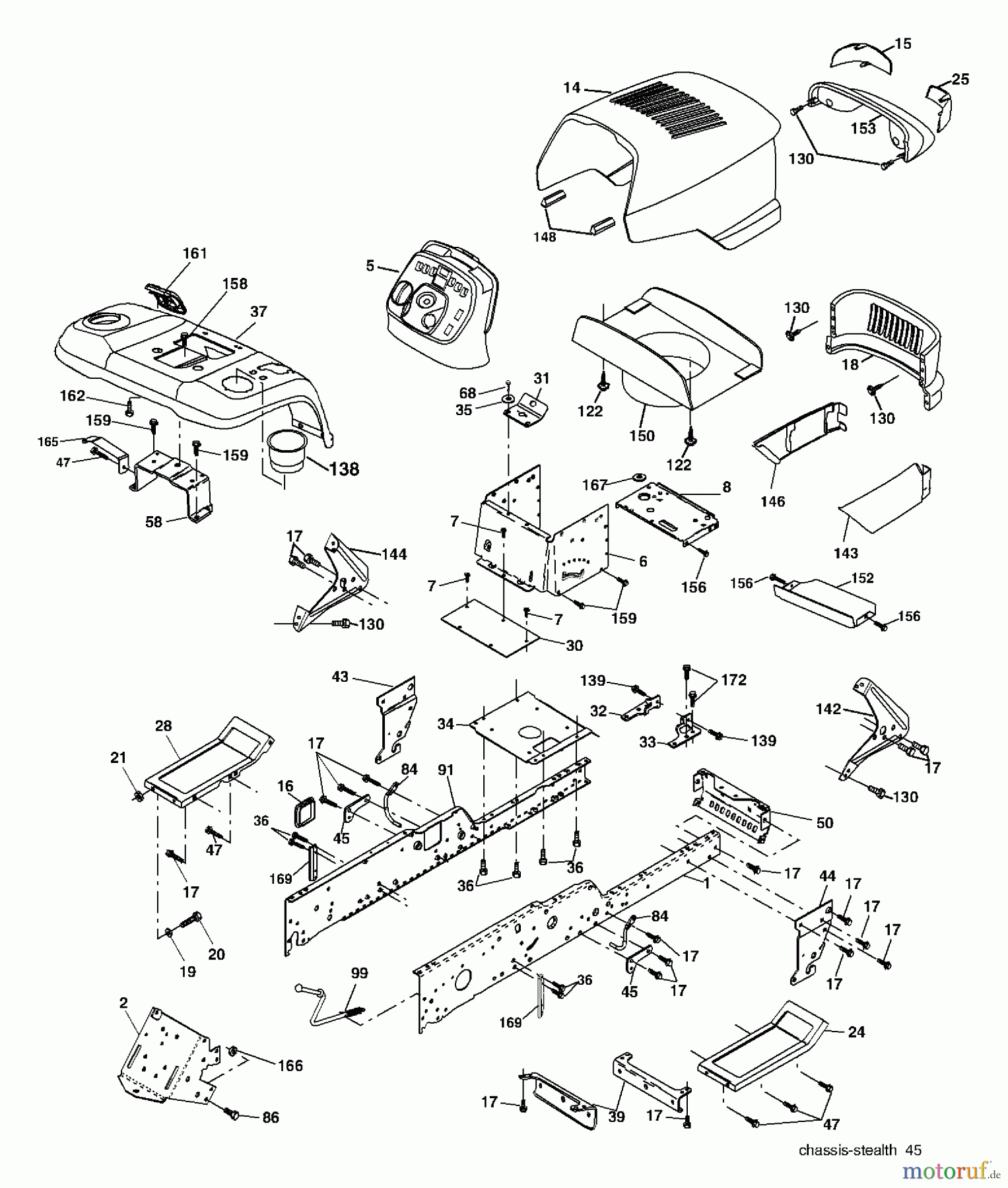 Husqvarna Rasen und Garten Traktoren GTH 2254XP (96023000200) - Husqvarna Garden Tractor (2005-05 & After) Chassis And Enclosures