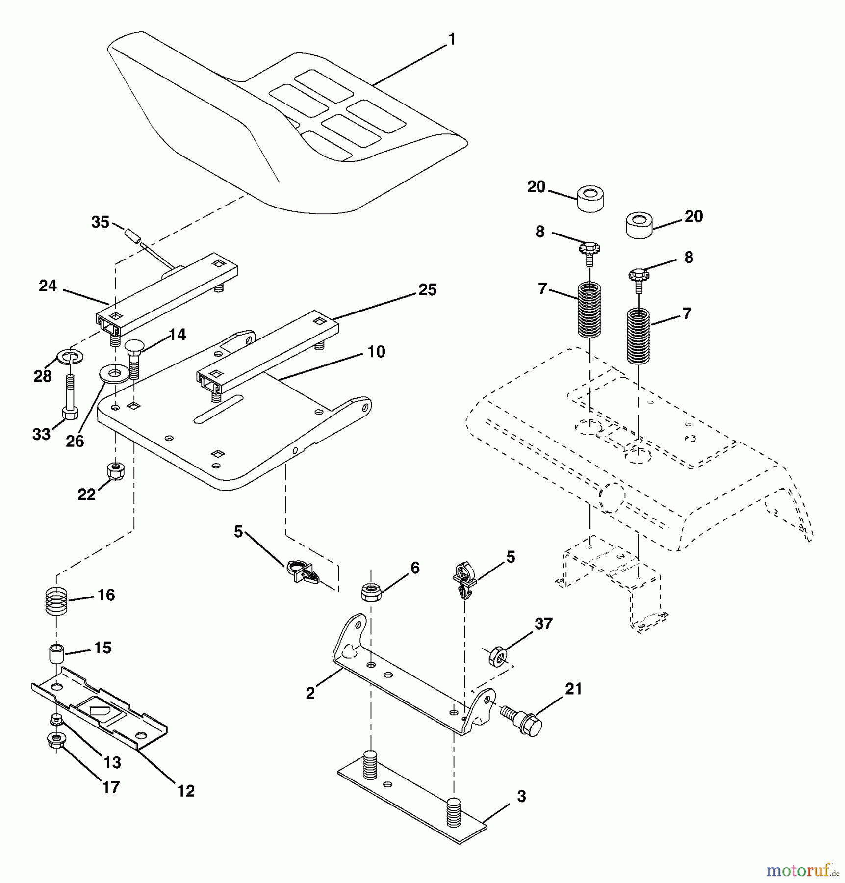 Husqvarna Rasen und Garten Traktoren GTH 2254XPA (954571229) - Husqvarna Garden Tractor (2004-08 & After) Seat Assembly