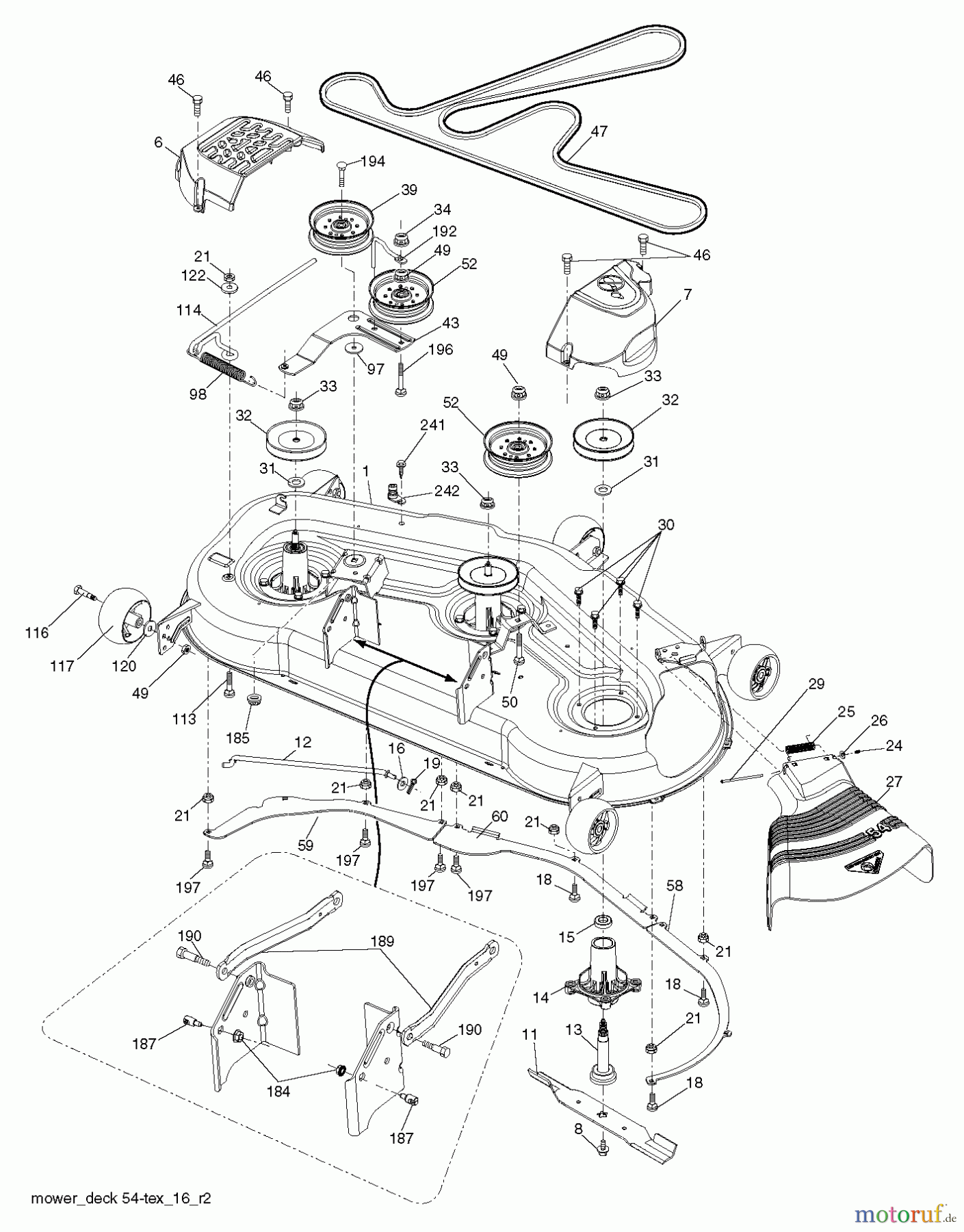 Husqvarna Rasen und Garten Traktoren GTH 24K54 (96043014900) - Husqvarna Garden Tractor (2012-08 & After) MOWER DECK / CUTTING DECK