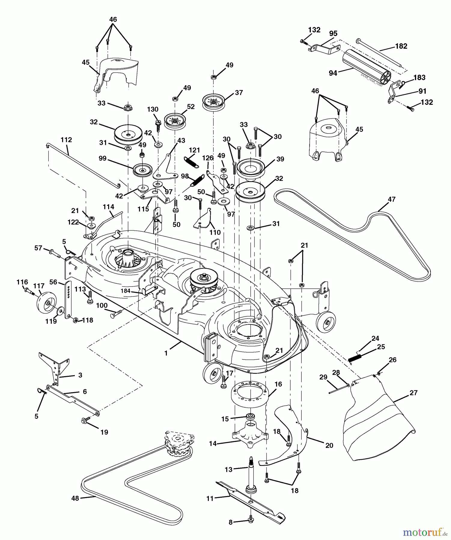 Husqvarna Rasen und Garten Traktoren GTH 2548 (960230003) (917.279100) - Husqvarna Garden Tractor (2004-12 & After) (Sears Craftsman) Mower Deck