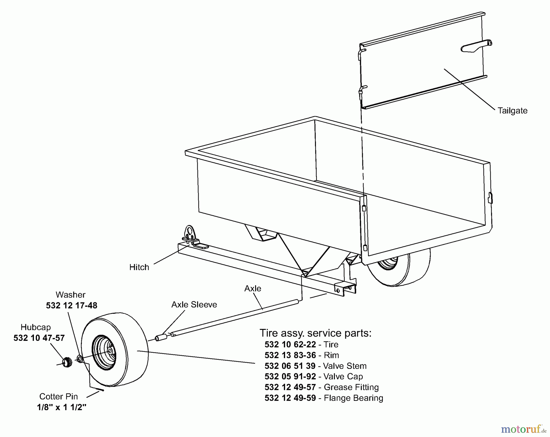 Husqvarna Zubehör, Rasenmäher / Mäher HDC-10 - Husqvarna Dump Cart (2006-04 & After) Heavy Duty Dump Cart