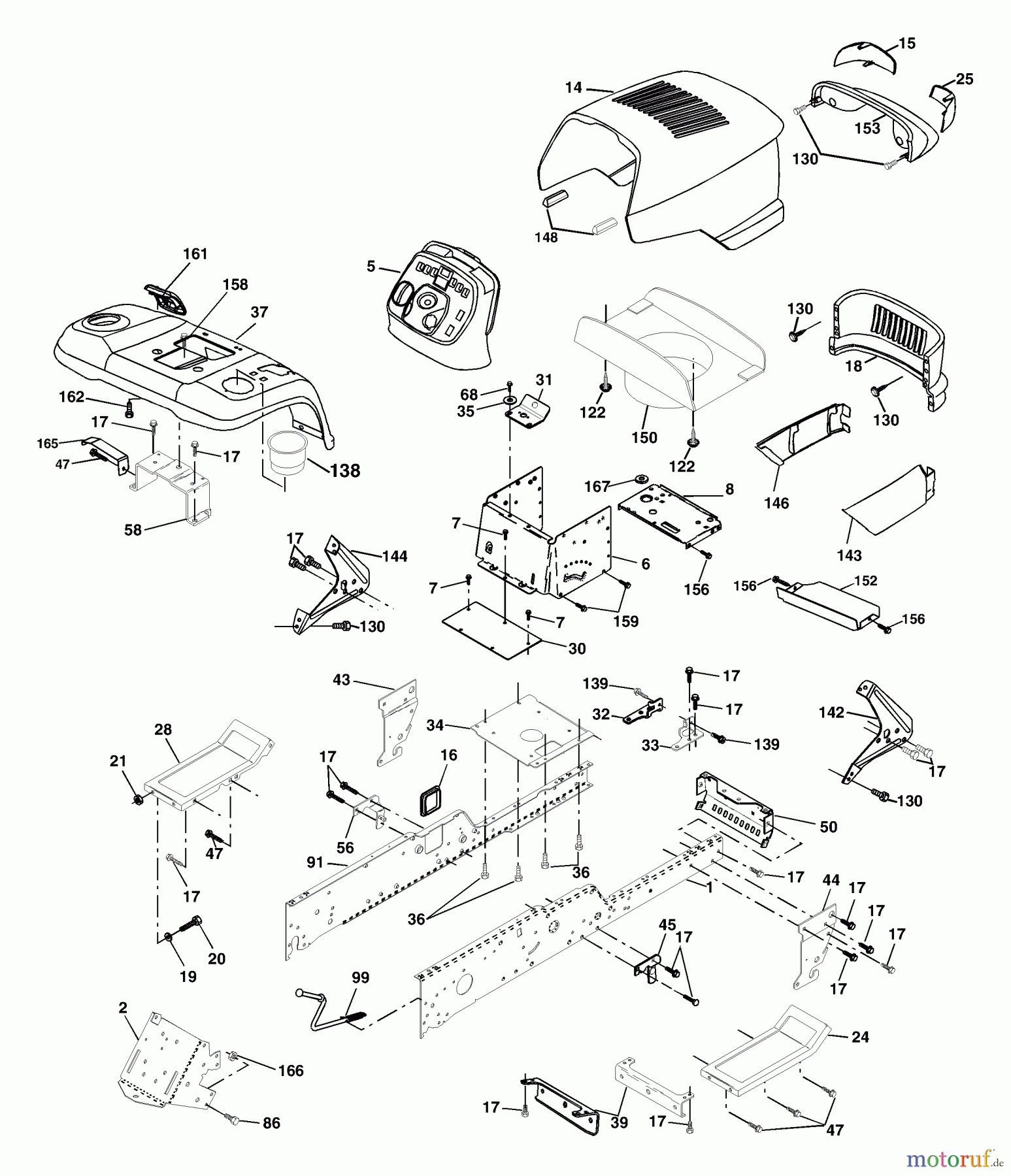  Husqvarna Rasen und Garten Traktoren GTH 2548 B (954572004) - Husqvarna Garden Tractor (2004-02 & After) Chassis And Enclosures