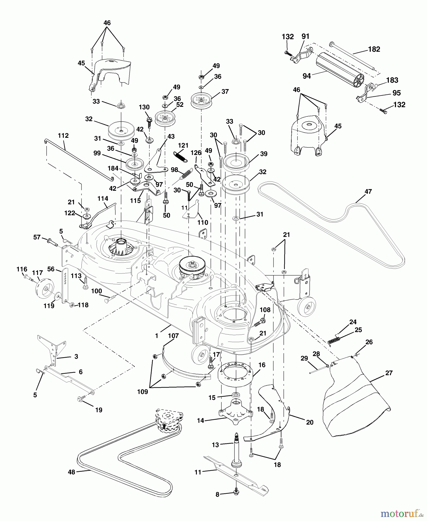 Husqvarna Rasen und Garten Traktoren GTH 2548 XPA (954567895) - Husqvarna Garden Tractor (2001-12 & After) Mower Deck